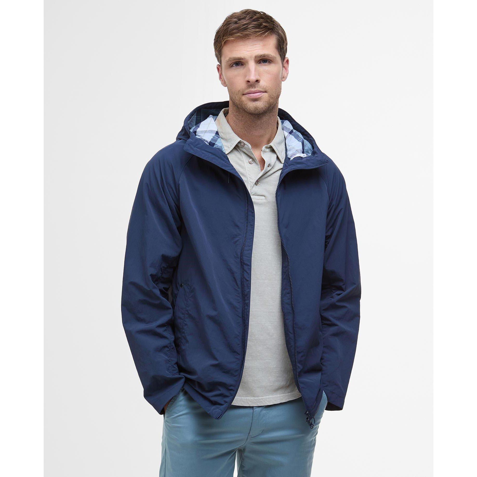 Navy NY71 - Barbour - Men's Wylam Showerproof Long Sleeve Rain Anorak - 1