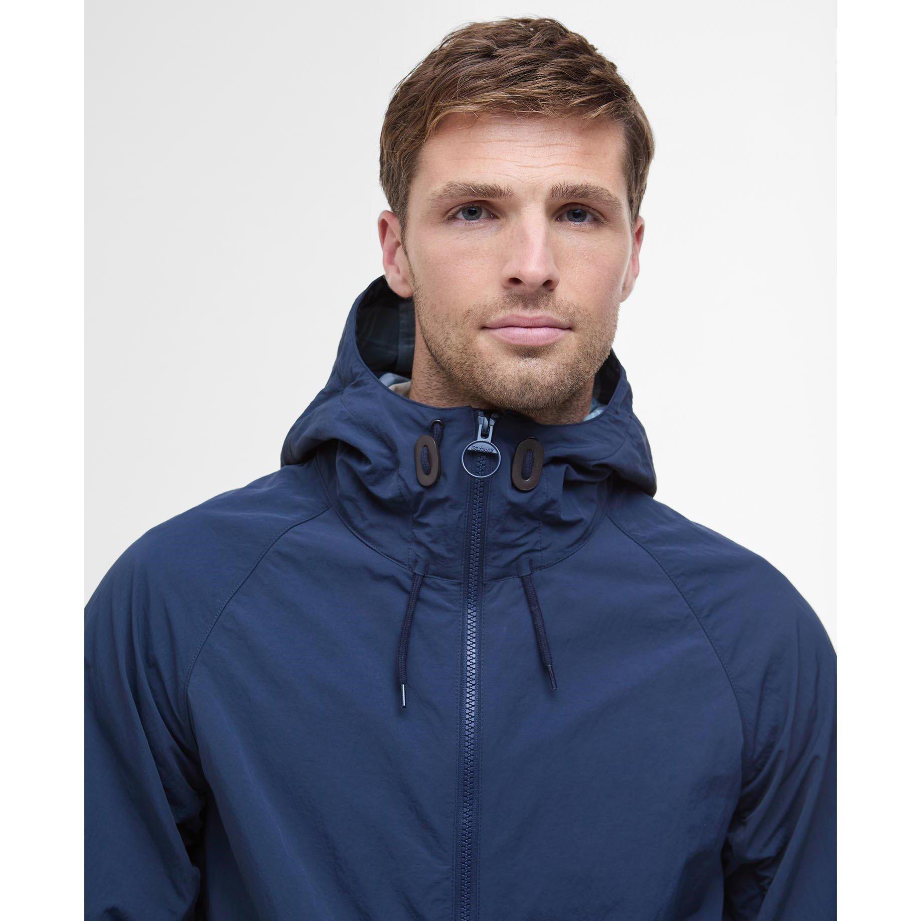 Navy NY71 - Barbour - Men's Wylam Showerproof Long Sleeve Rain Anorak - 4
