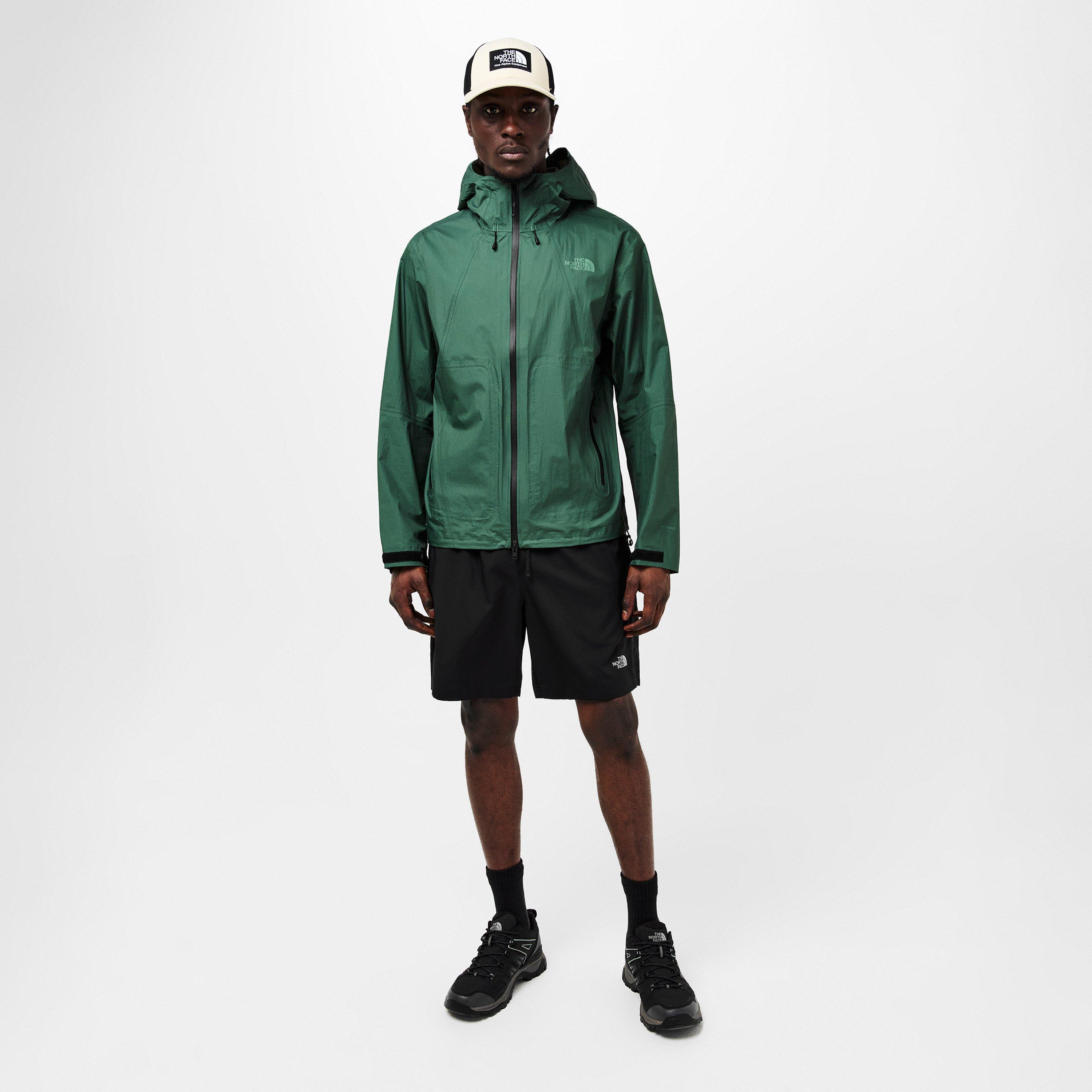 Duck Green - The North Face - Men's Packable Waterproof Windproof Concealed Hood Rain Anorak - 6