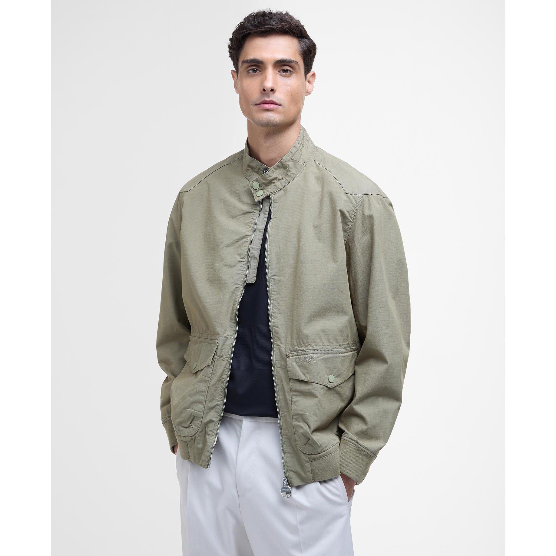 Bleached Olive - Barbour International - Men's Matley Cotton Long Sleeve Harrington Jacket - 3