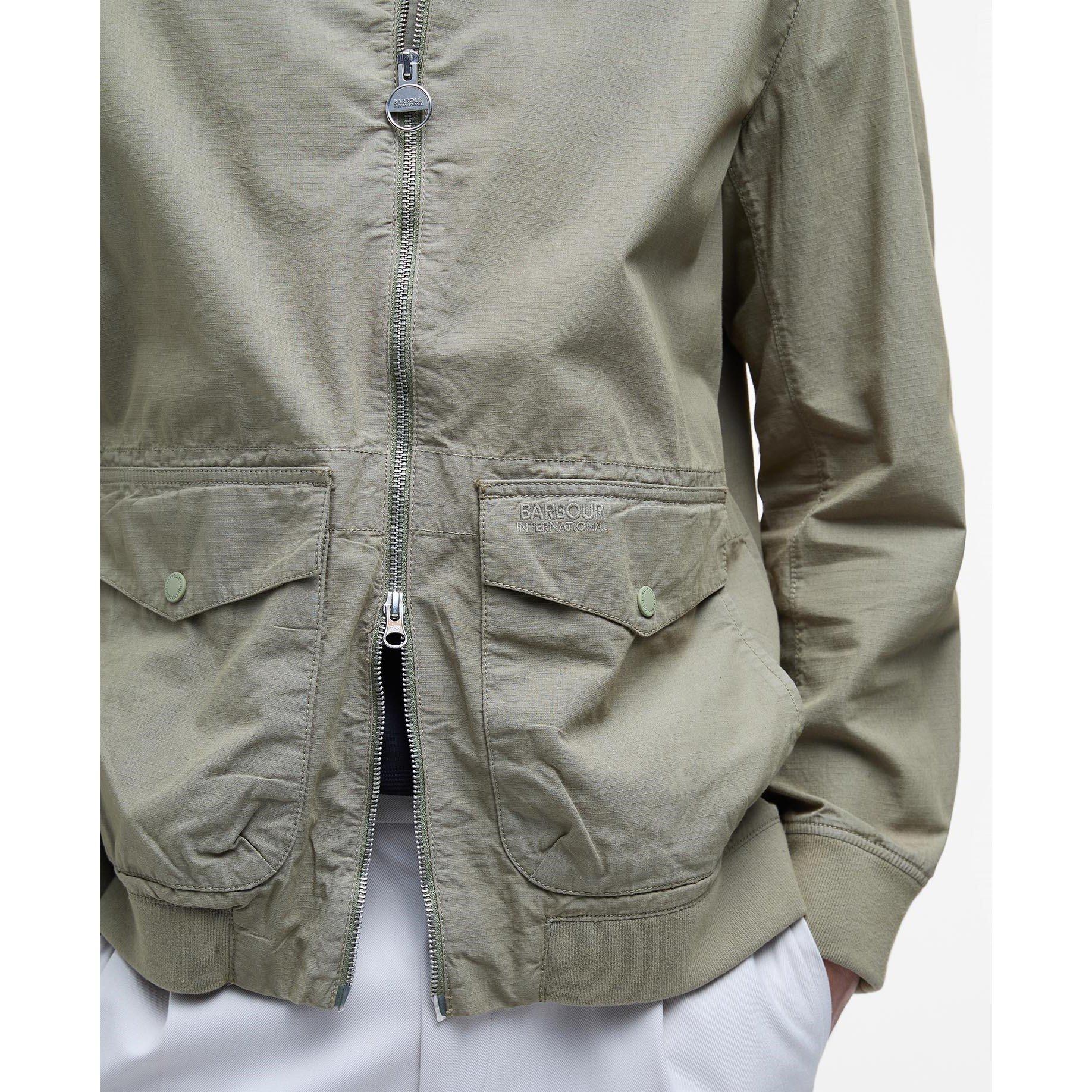 Bleached Olive - Barbour International - Men's Matley Cotton Long Sleeve Harrington Jacket - 5