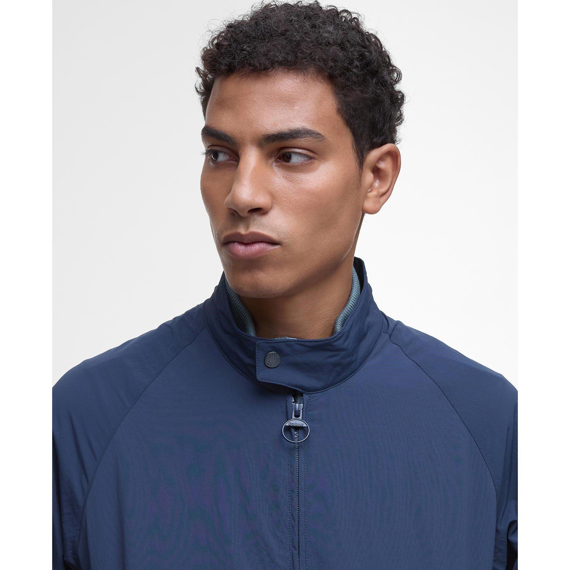 Navy - Barbour - Men's Royston Hooded Long Sleeve Hip Length Rain Anorak - 4