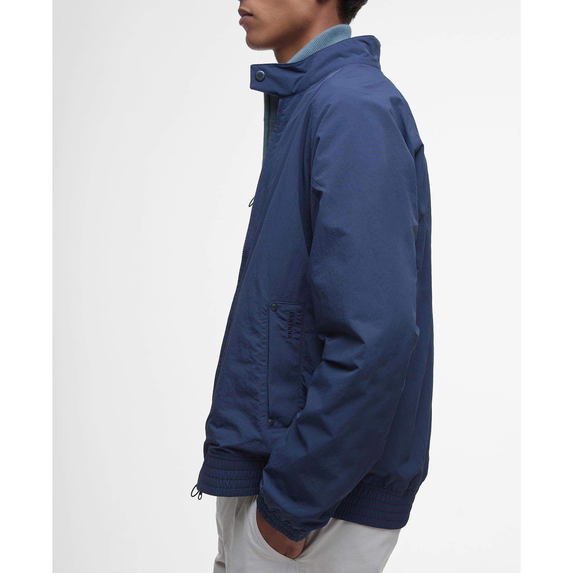 Navy - Barbour - Men's Royston Hooded Long Sleeve Hip Length Rain Anorak - 5