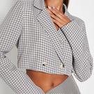 Gris - Commandes et paiements - ISAWITFIRST Check Print Extreme Cropped Blazer - 2