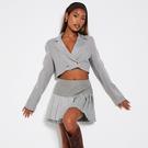 Gris - Commandes et paiements - ISAWITFIRST Check Print Extreme Cropped Blazer - 4