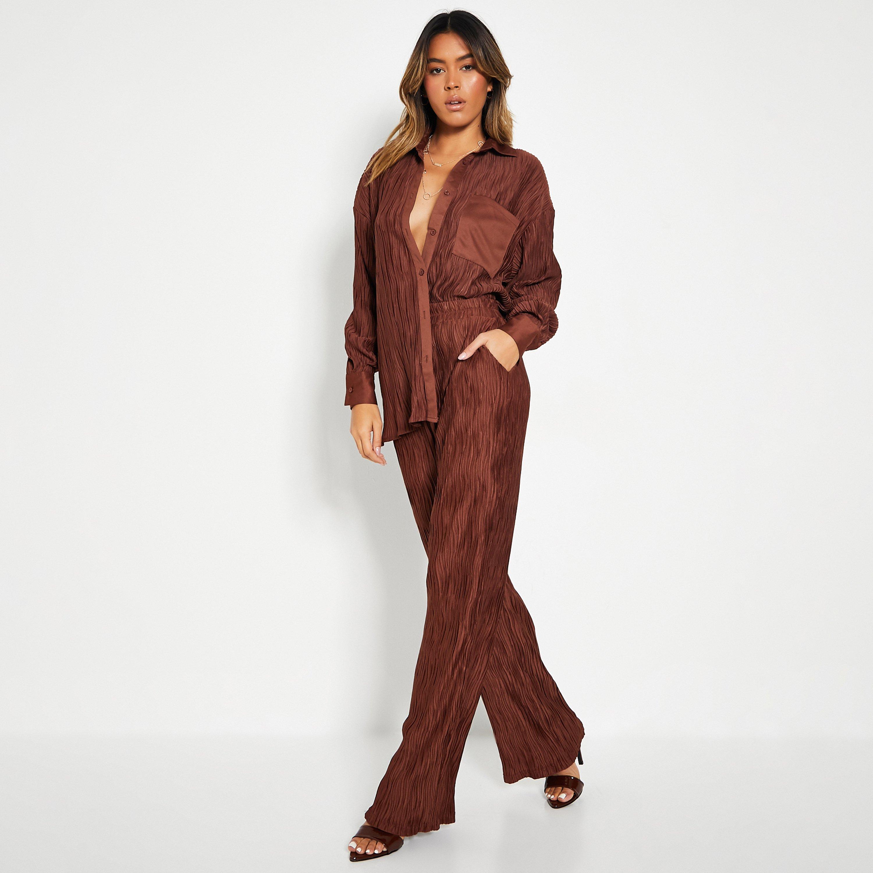 Schokolade - I Saw It First - ISIF Oversized Crinkled Long-Sleeve Plain Shirt - 2