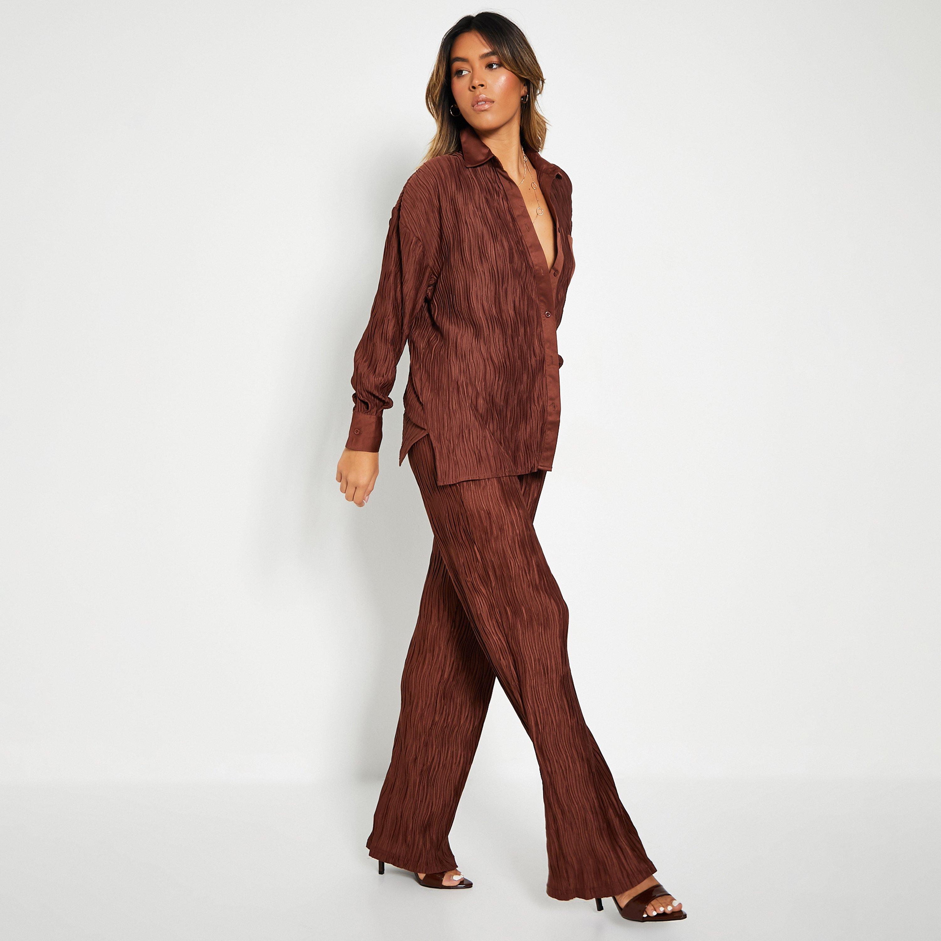 Schokolade - I Saw It First - ISIF Oversized Crinkled Long-Sleeve Plain Shirt - 3