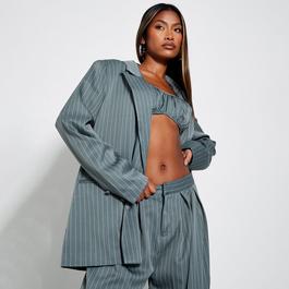 I Saw It First ISAWITFIRST Pinstripe Oversized Blazer