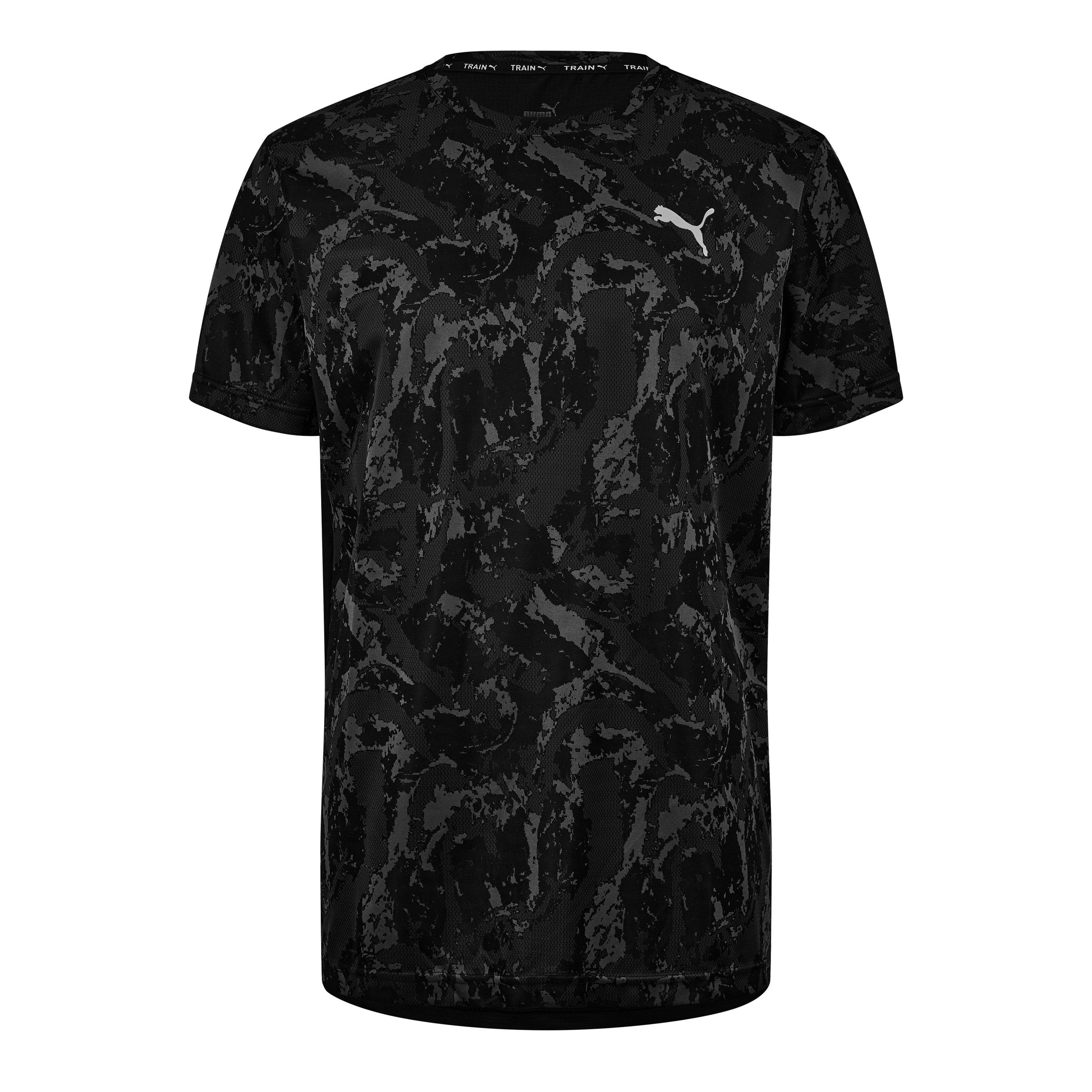 Puma Schwarz - Puma - Train All Day Camo Short-Sleeve Performance Gym Top - 1