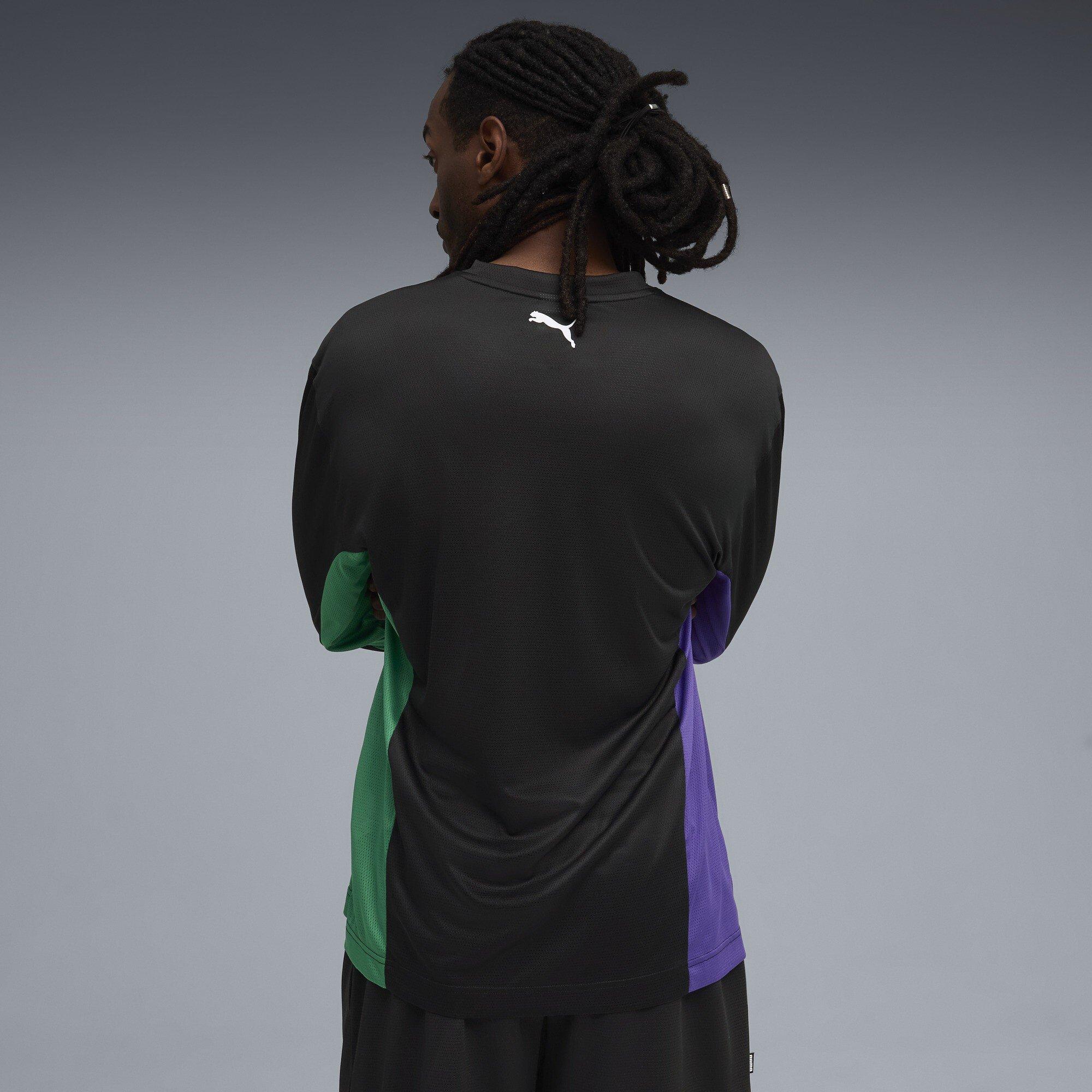Black - Puma - Men's Hoopaverse Shooting Long Sleeve Performance Gym Top - 4