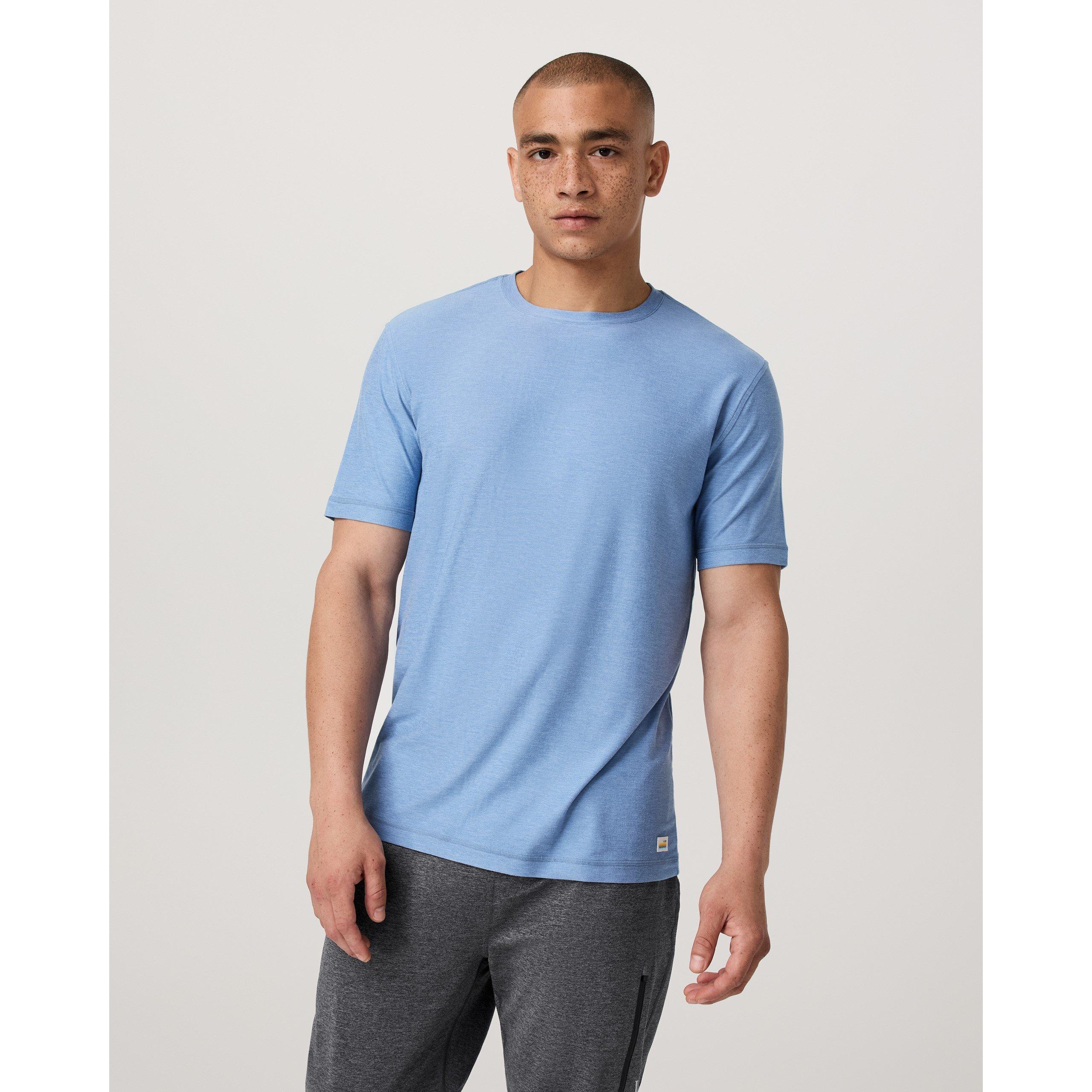 Isle Blue Hthr - Vuori - Men's Strato Tech Tee Short Sleeve Performance Gym Top - 1