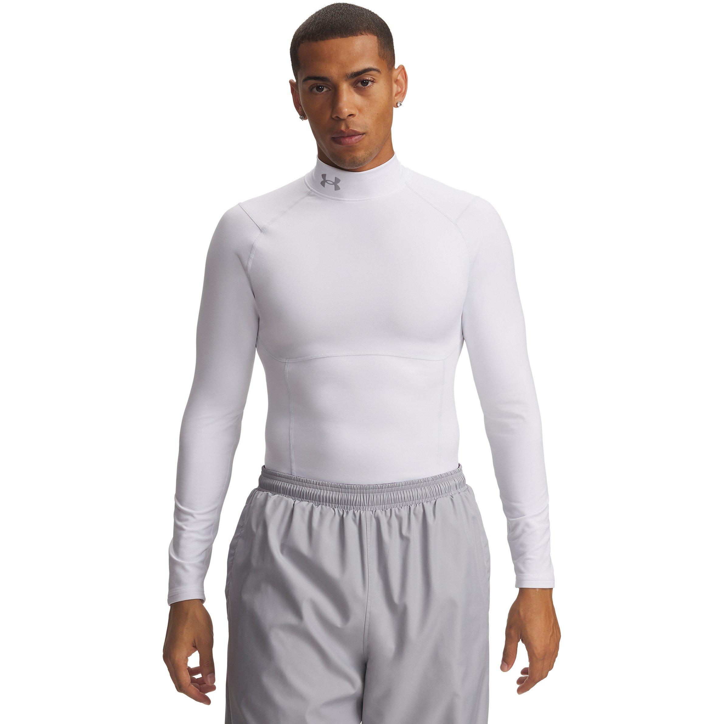 White / Gray - Under Armour - UA CG Elt Comp Mock Sn64 - 1