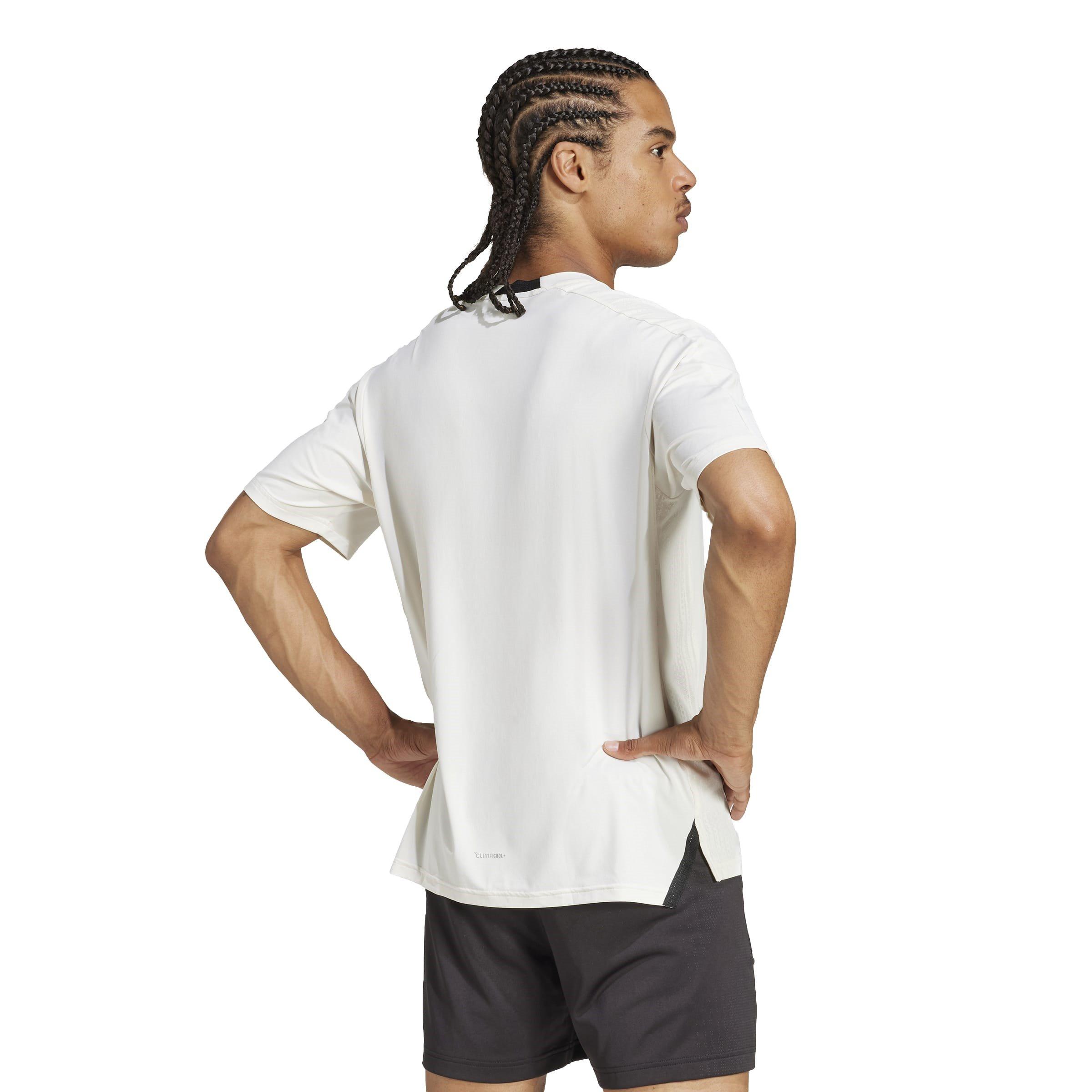 Chalk White - adidas - Men's D4T Intense Short-Sleeve Performance Gym Top - 3