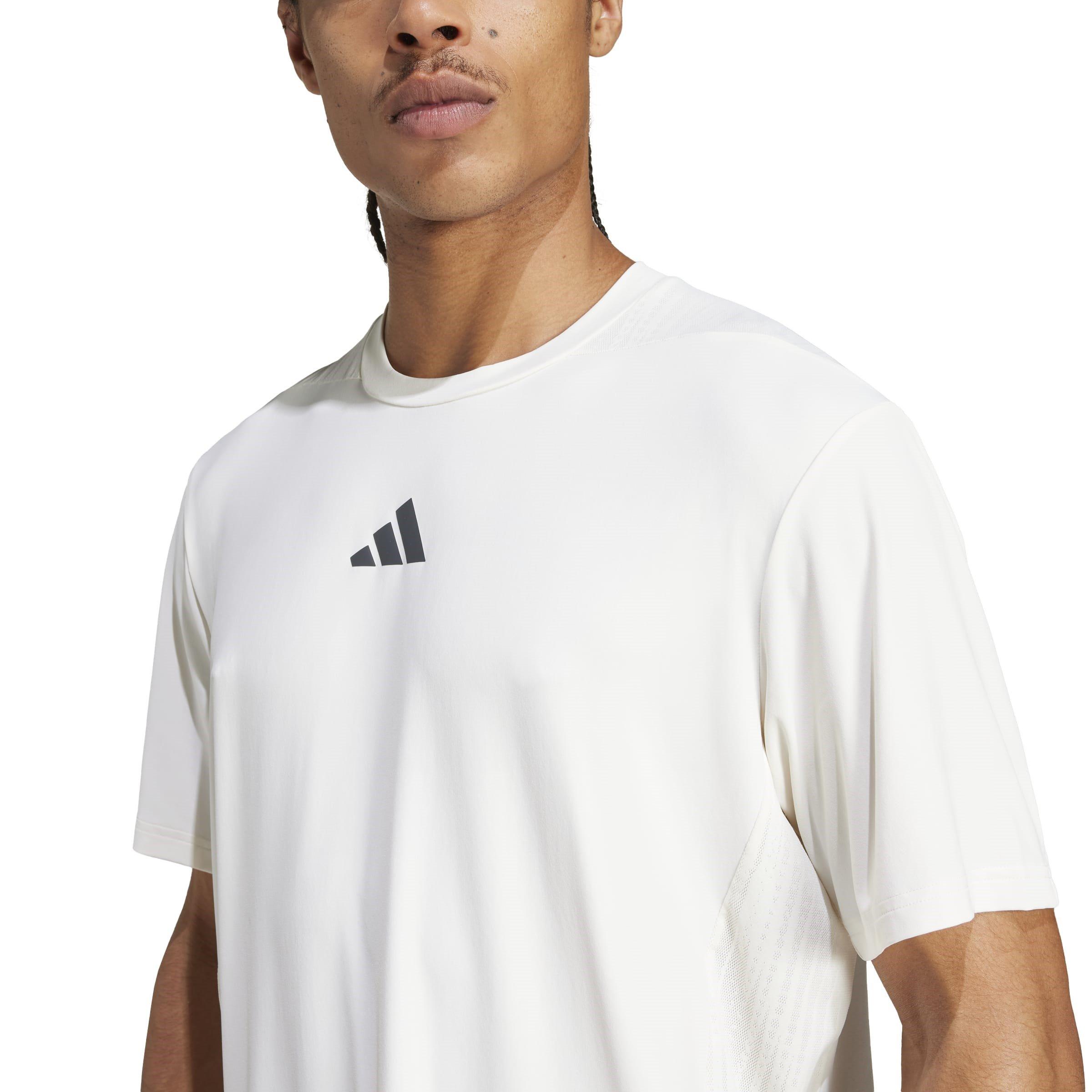 Chalk White - adidas - Men's D4T Intense Short-Sleeve Performance Gym Top - 5