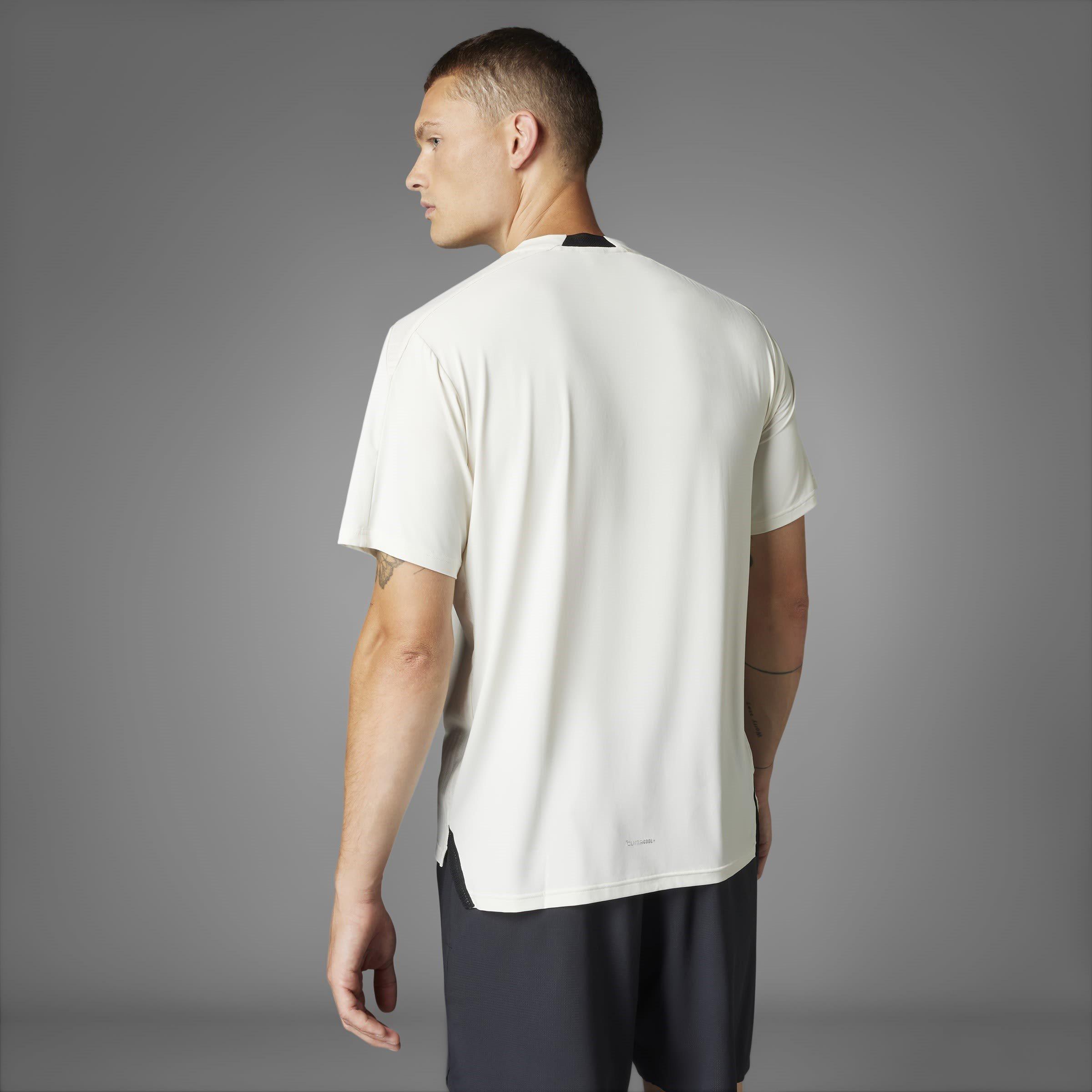 Chalk White - adidas - Men's D4T Intense Short-Sleeve Performance Gym Top - 9