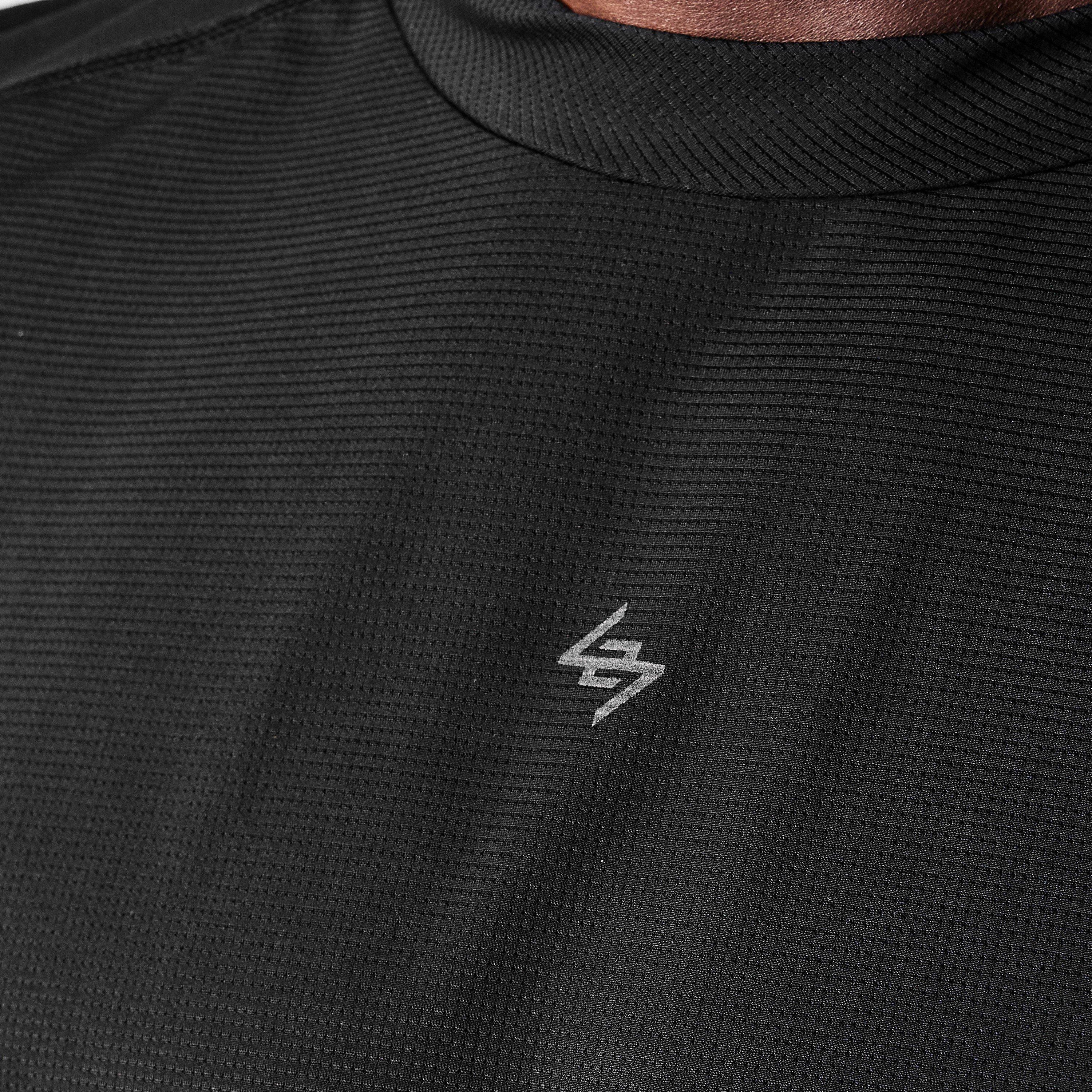 Black - Represent 247 - Men's Contour Run Short-Sleeve Performance Gym Top - 5