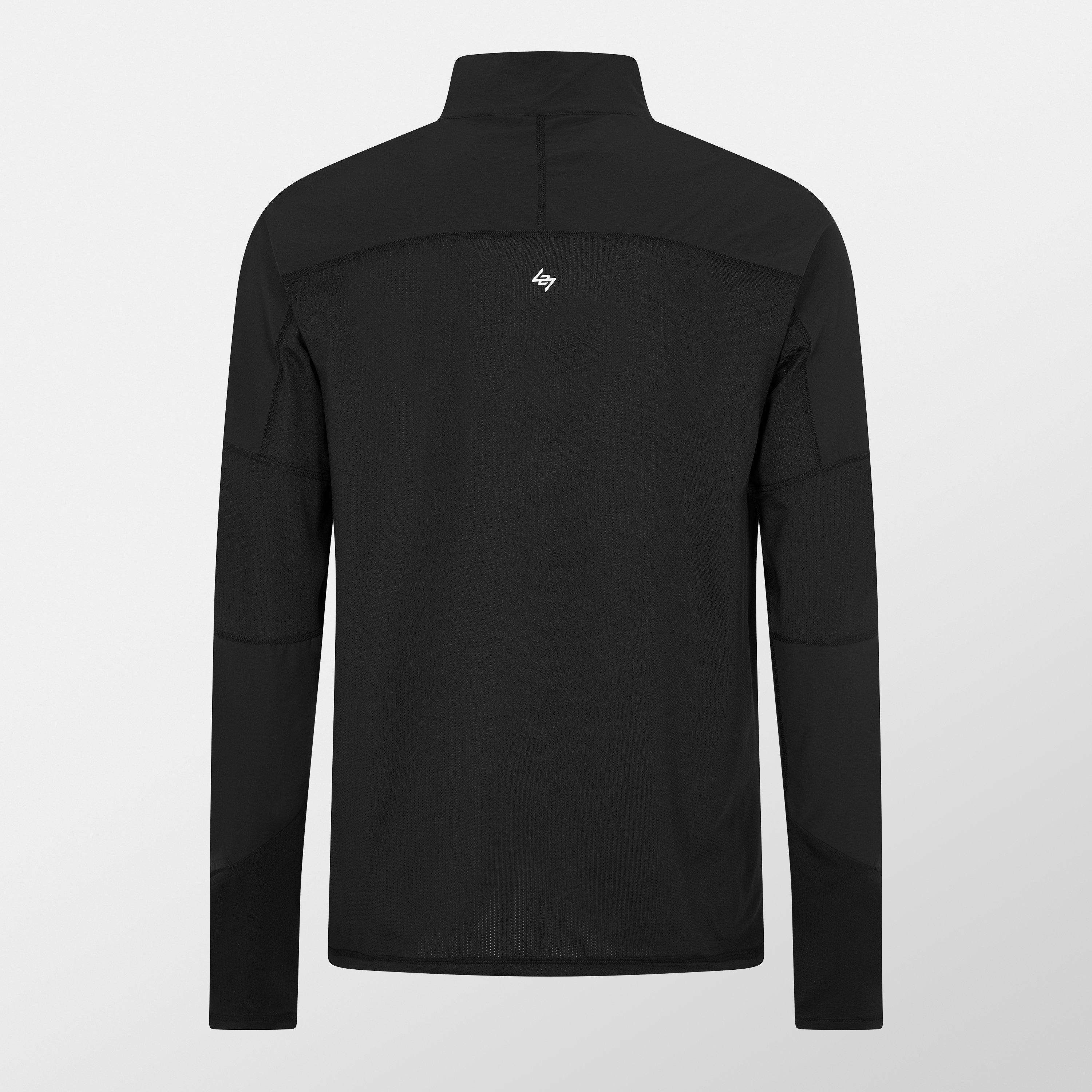 Jet Black - Represent 247 - Men's Quarter-Zip Long-Sleeve Performance Gym Top - 2