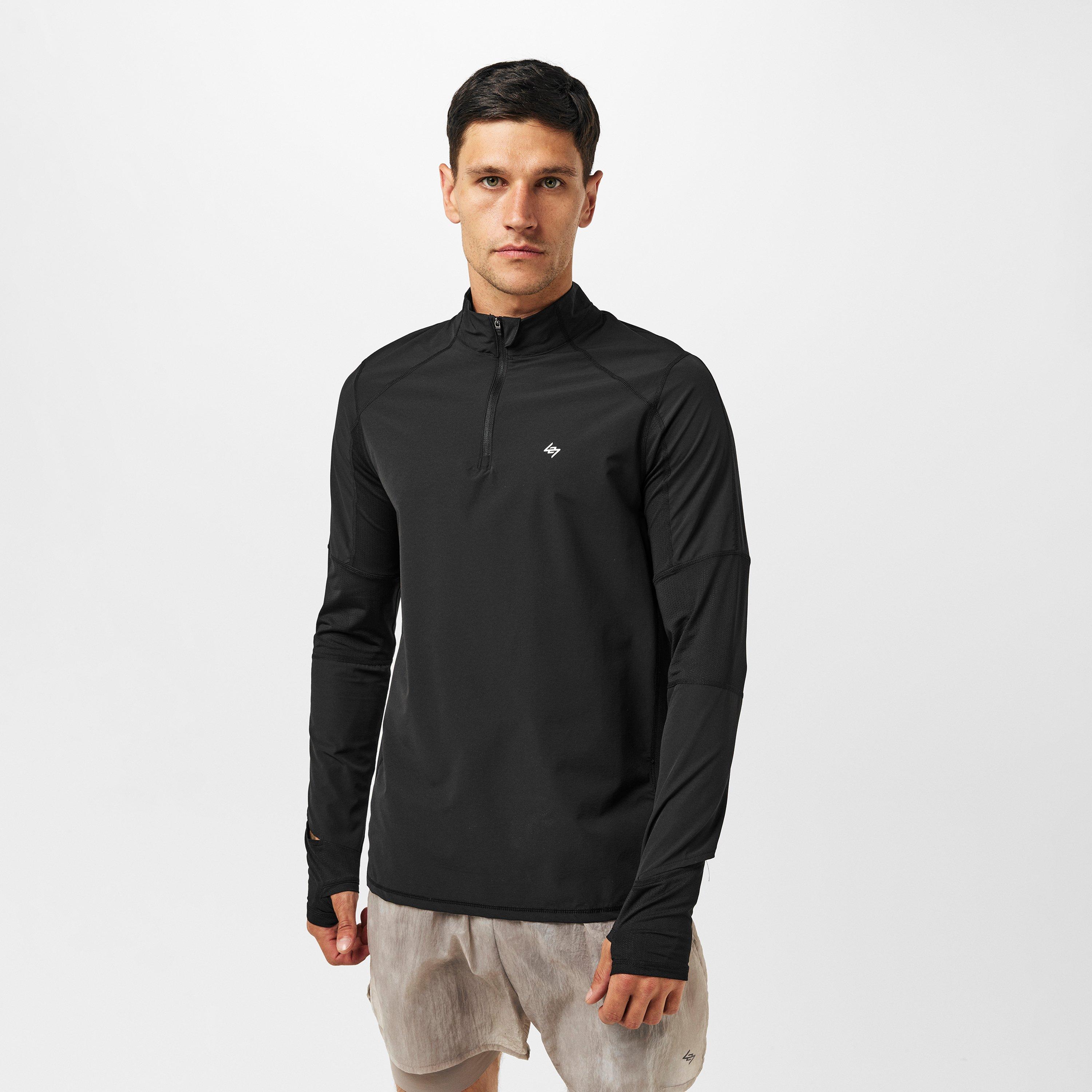 Jet Black - Represent 247 - Men's Quarter-Zip Long-Sleeve Performance Gym Top - 3