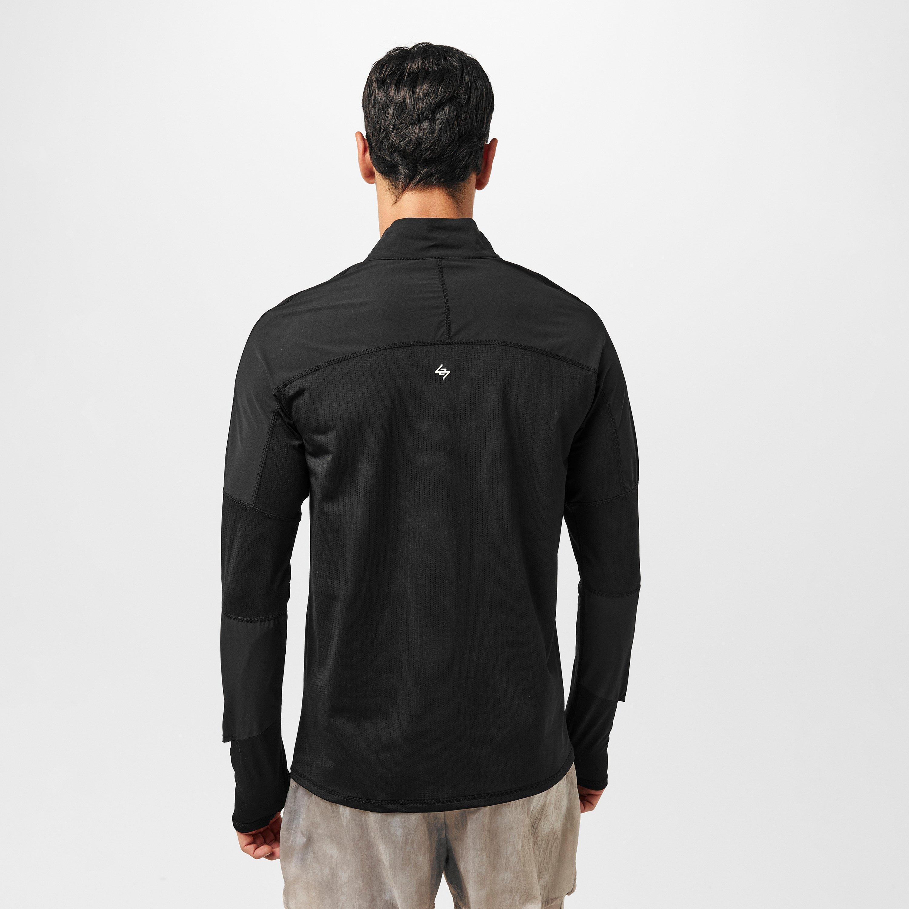 Jet Black - Represent 247 - Men's Quarter-Zip Long-Sleeve Performance Gym Top - 4