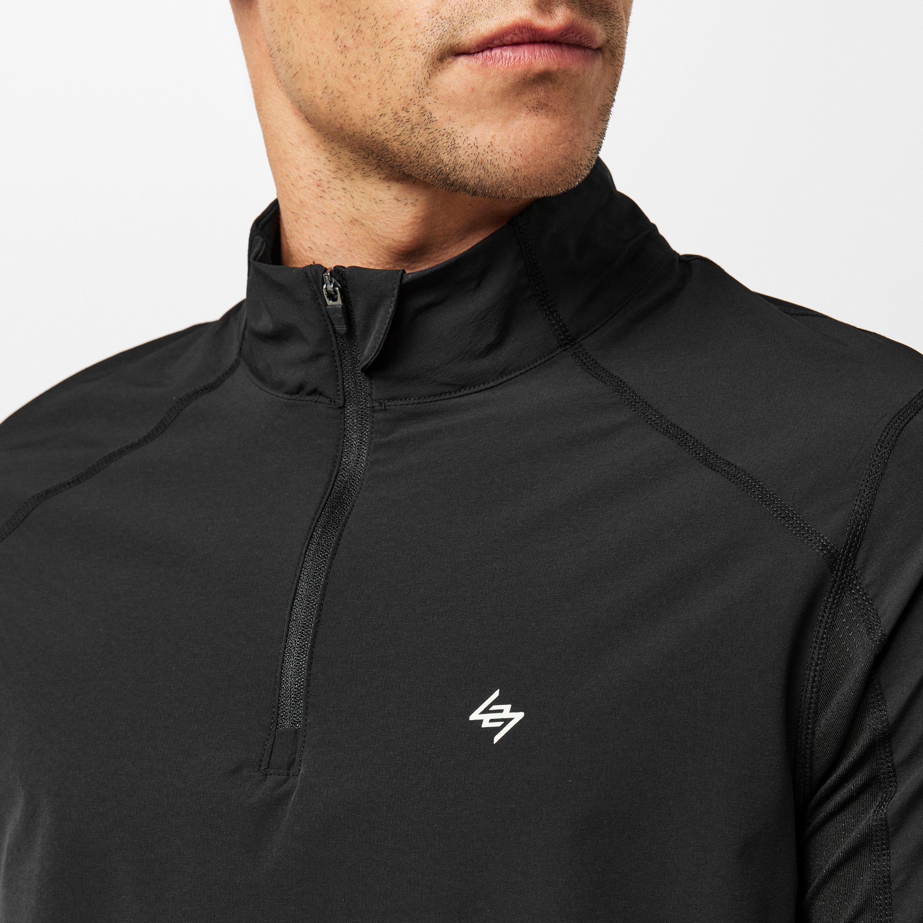 Jet Black - Represent 247 - Men's Quarter-Zip Long-Sleeve Performance Gym Top - 5