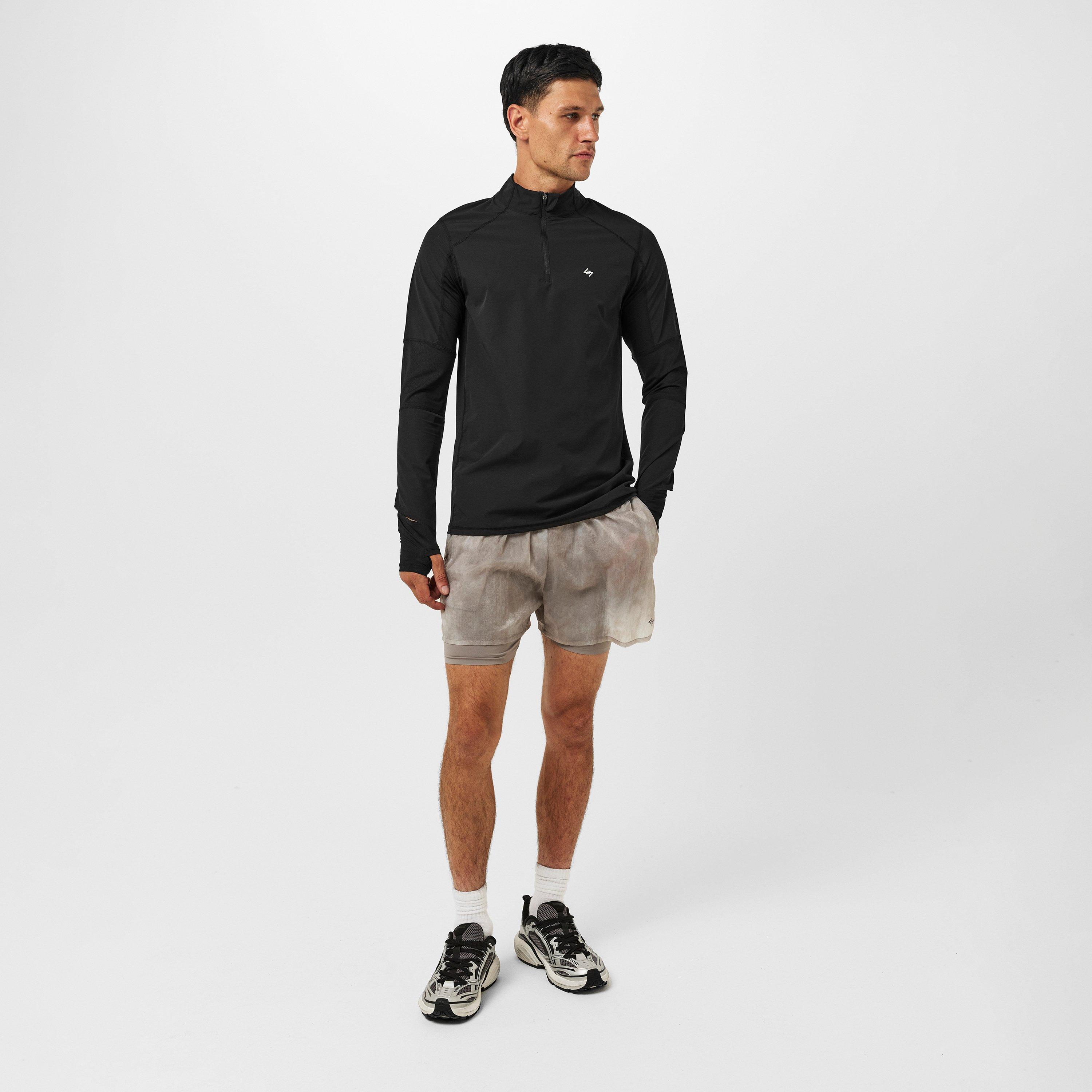 Jet Black - Represent 247 - Men's Quarter-Zip Long-Sleeve Performance Gym Top - 6