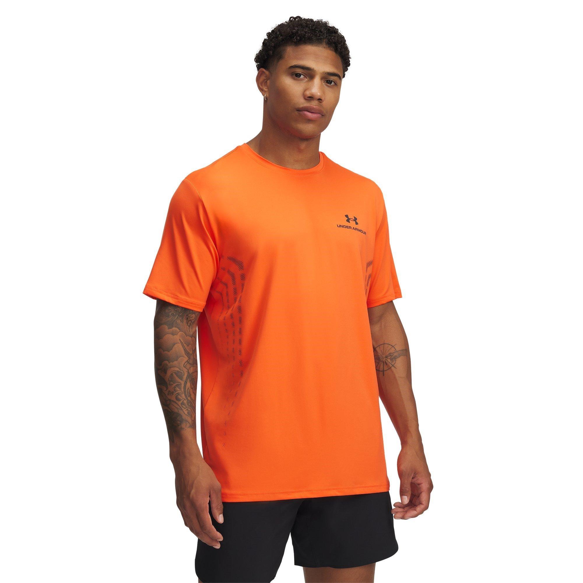 Under Armour Men's Orange Vanish Energy Short-Sleeve Performance Gym Top - XS
