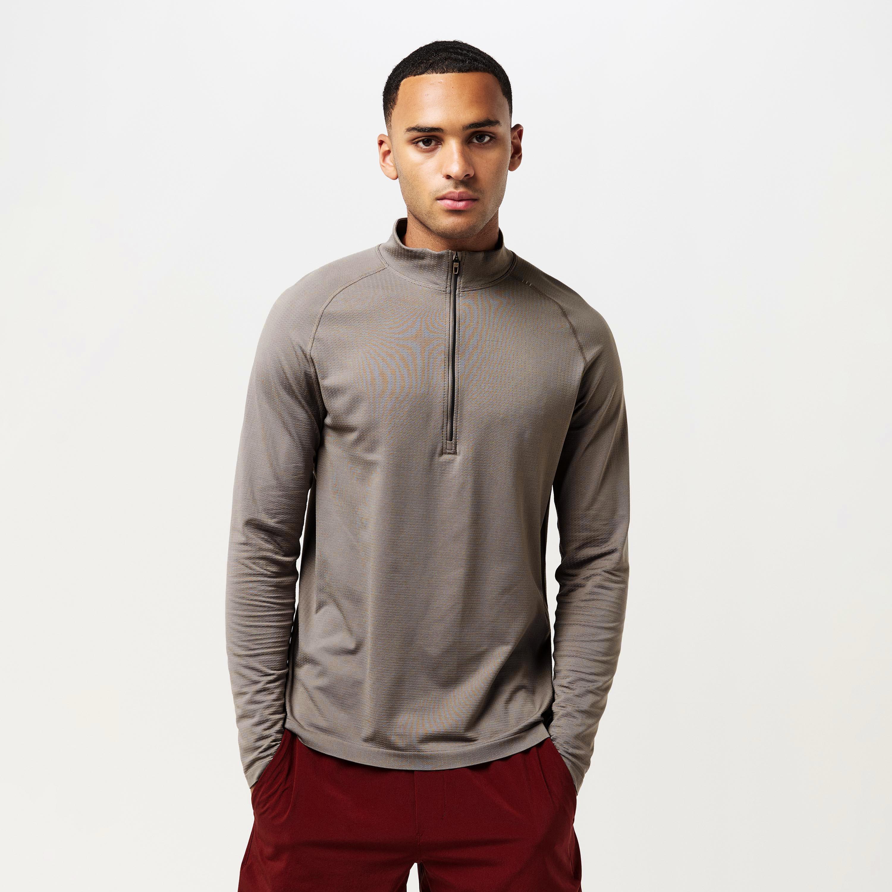 Warm Ash Grey - Lululemon - Men's Long-Sleeve Performance Gym Top - 3