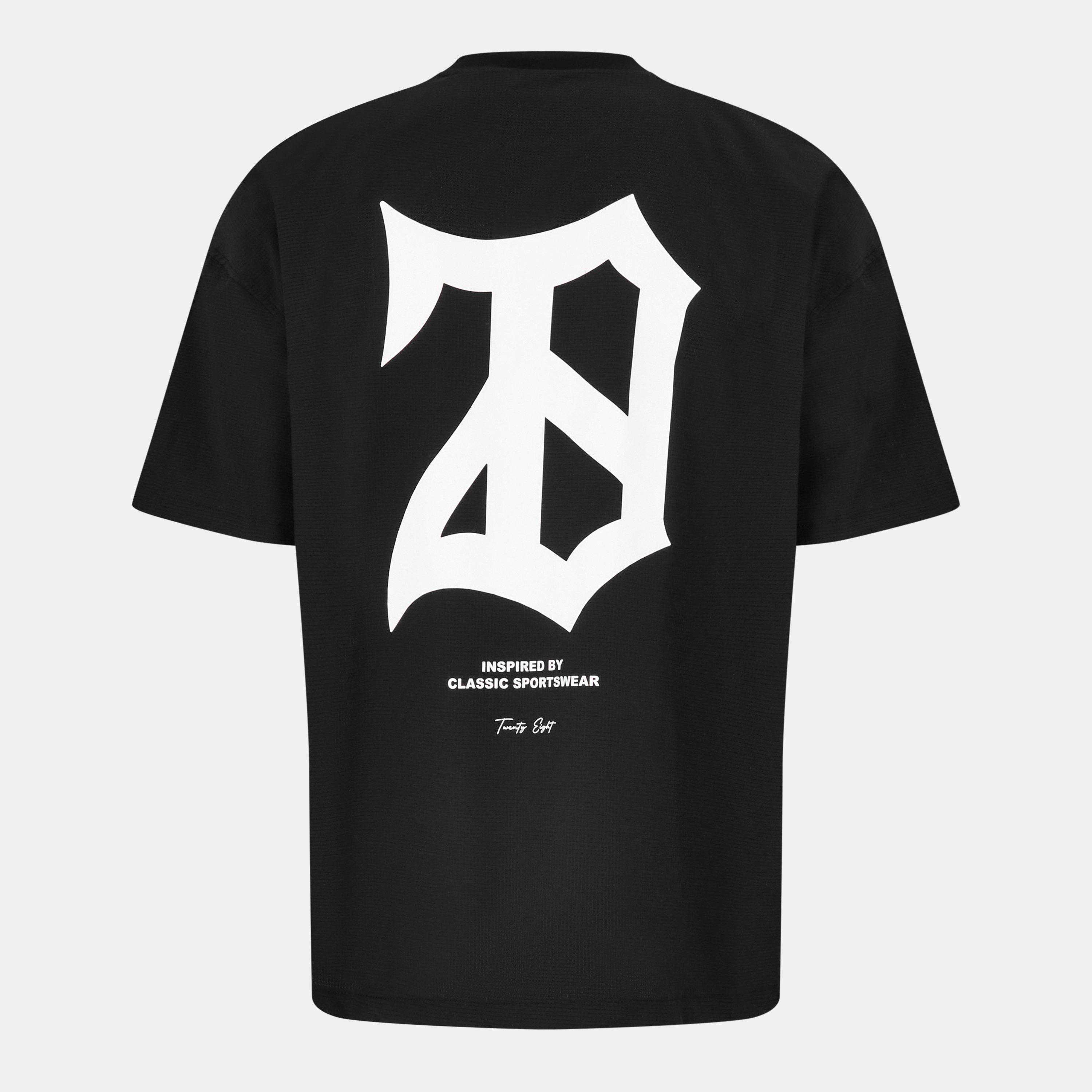 Black - 28 Club - Men's Mesh Short Sleeve Performance Gym Top - 2