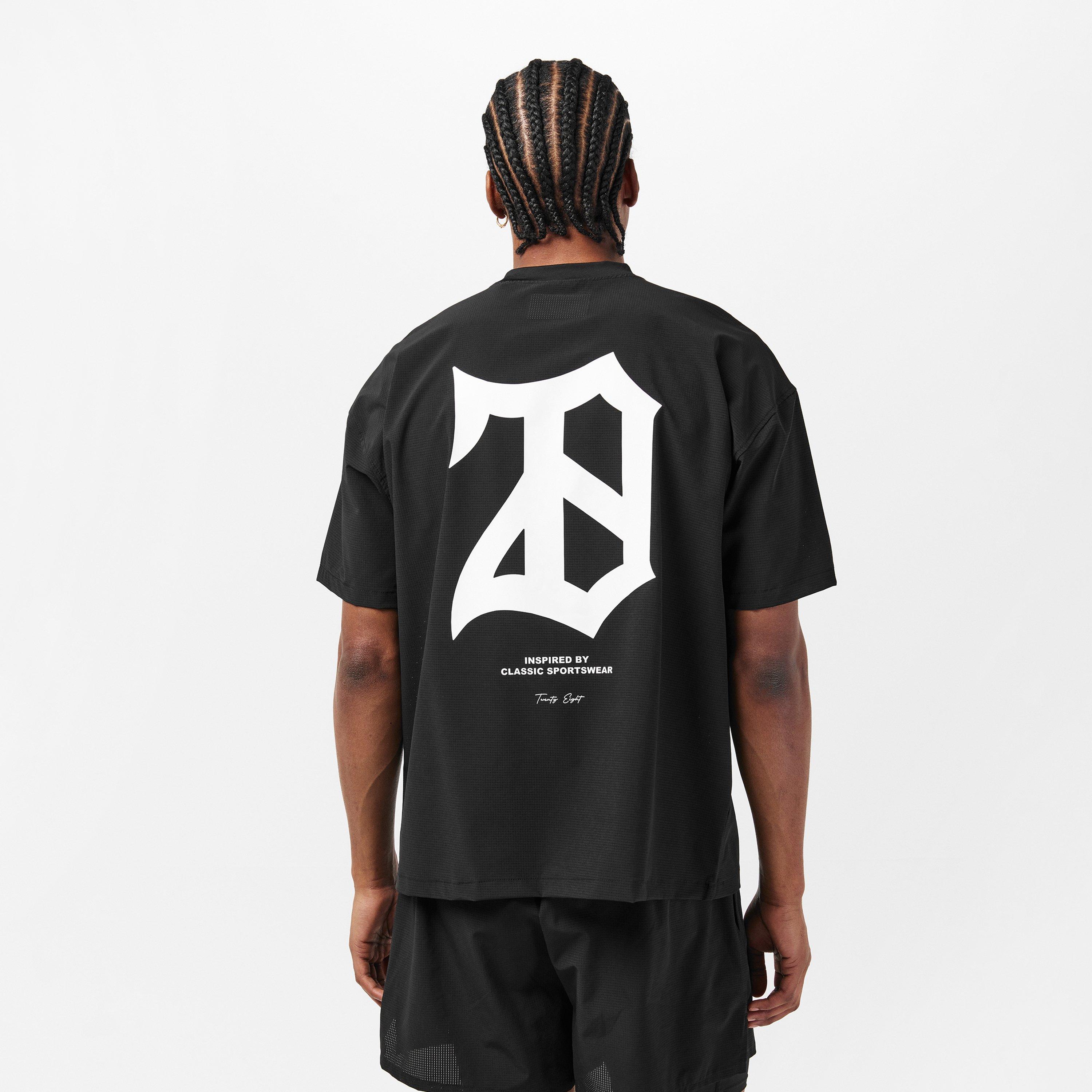 Black - 28 Club - Men's Mesh Short Sleeve Performance Gym Top - 4