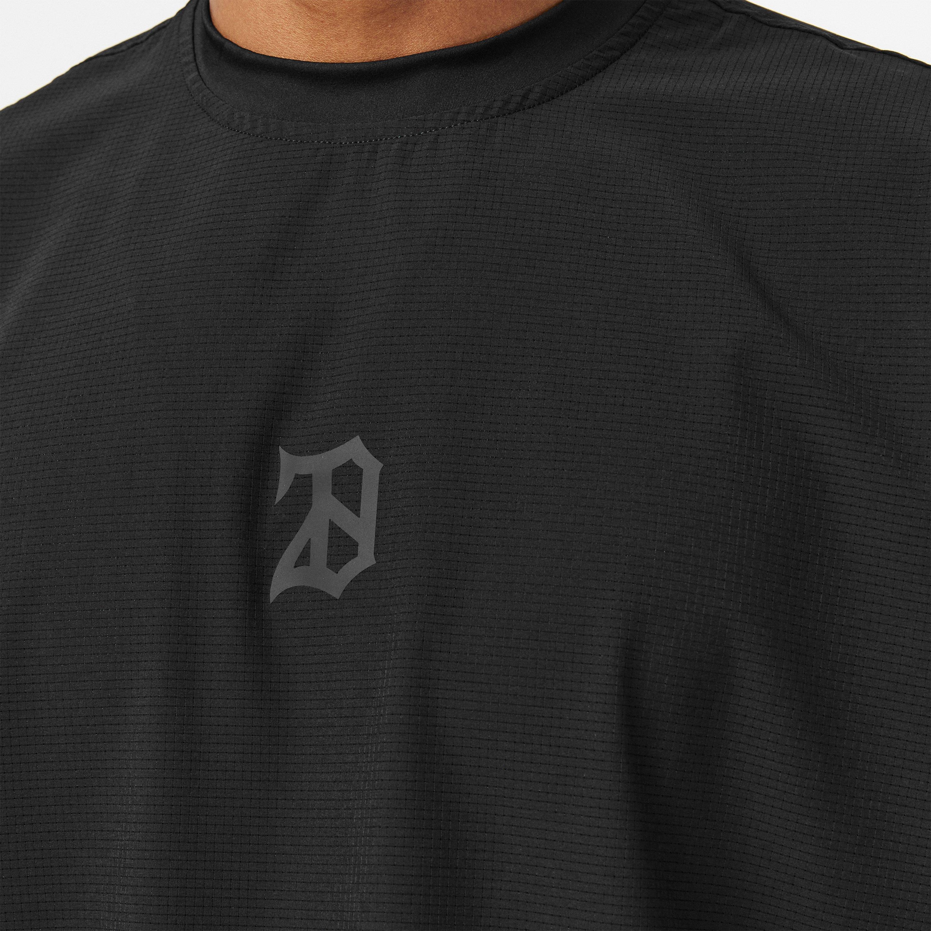Black/Black - 28 Club - Men's Mesh Short Sleeve Performance Gym Top - 5