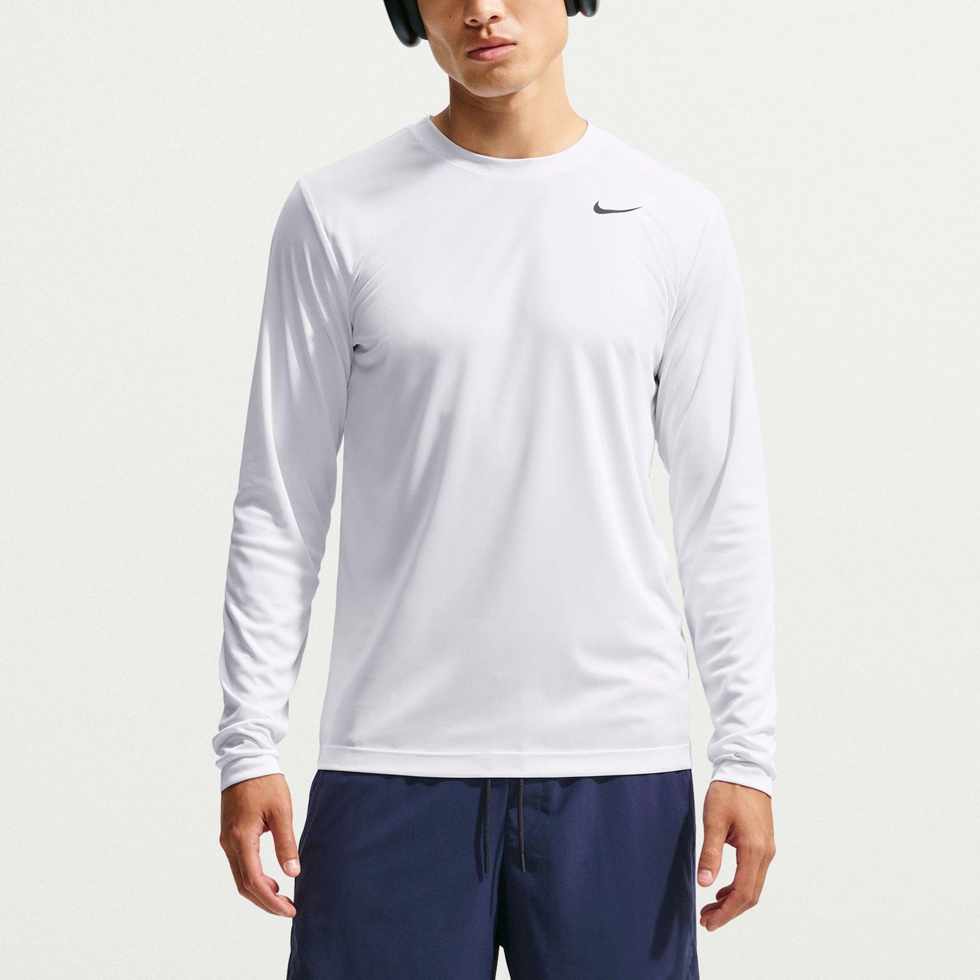 White/Black - Nike - Men's Flex Long Sleeve Performance T-Shirt - 1