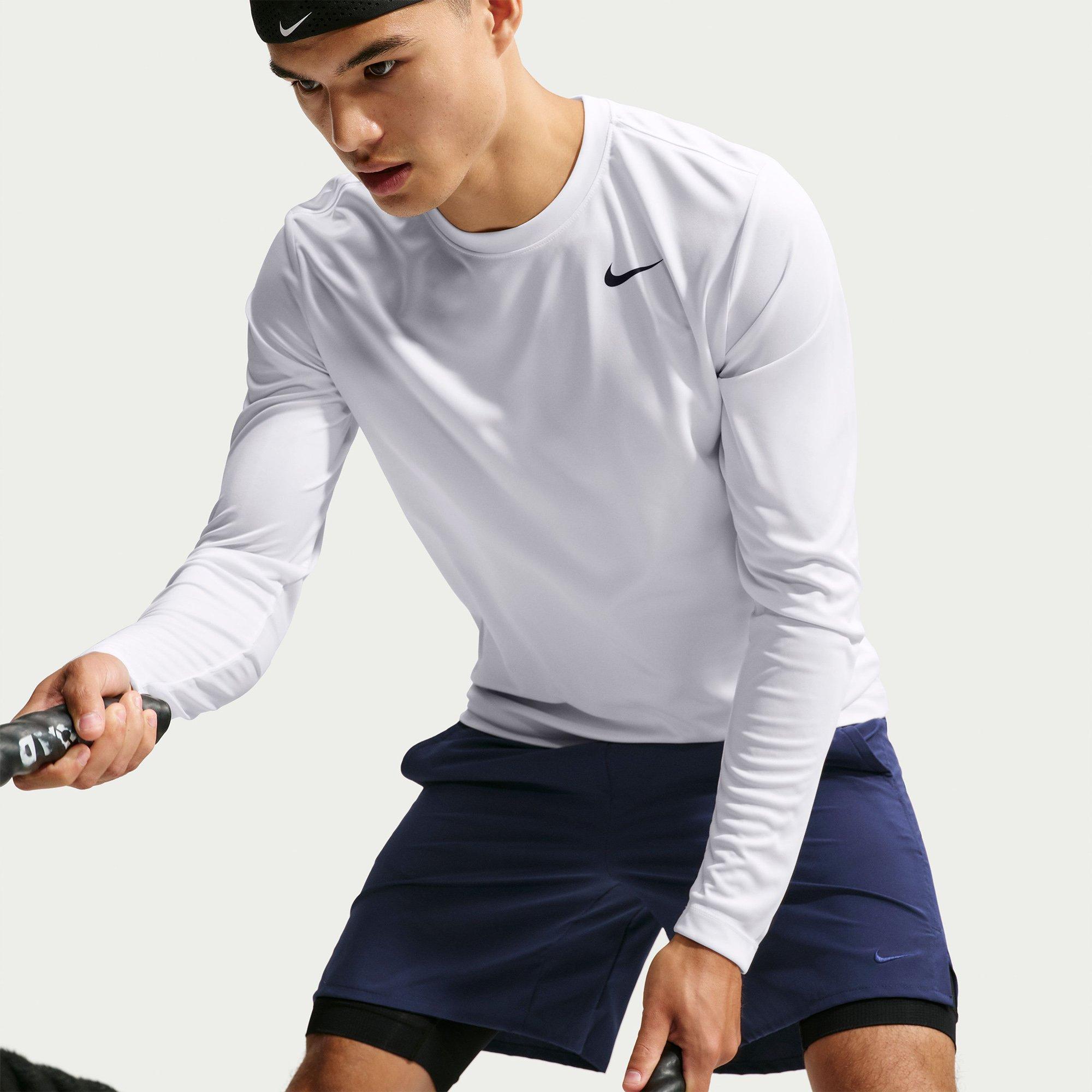 White/Black - Nike - Men's Flex Long Sleeve Performance T-Shirt - 2