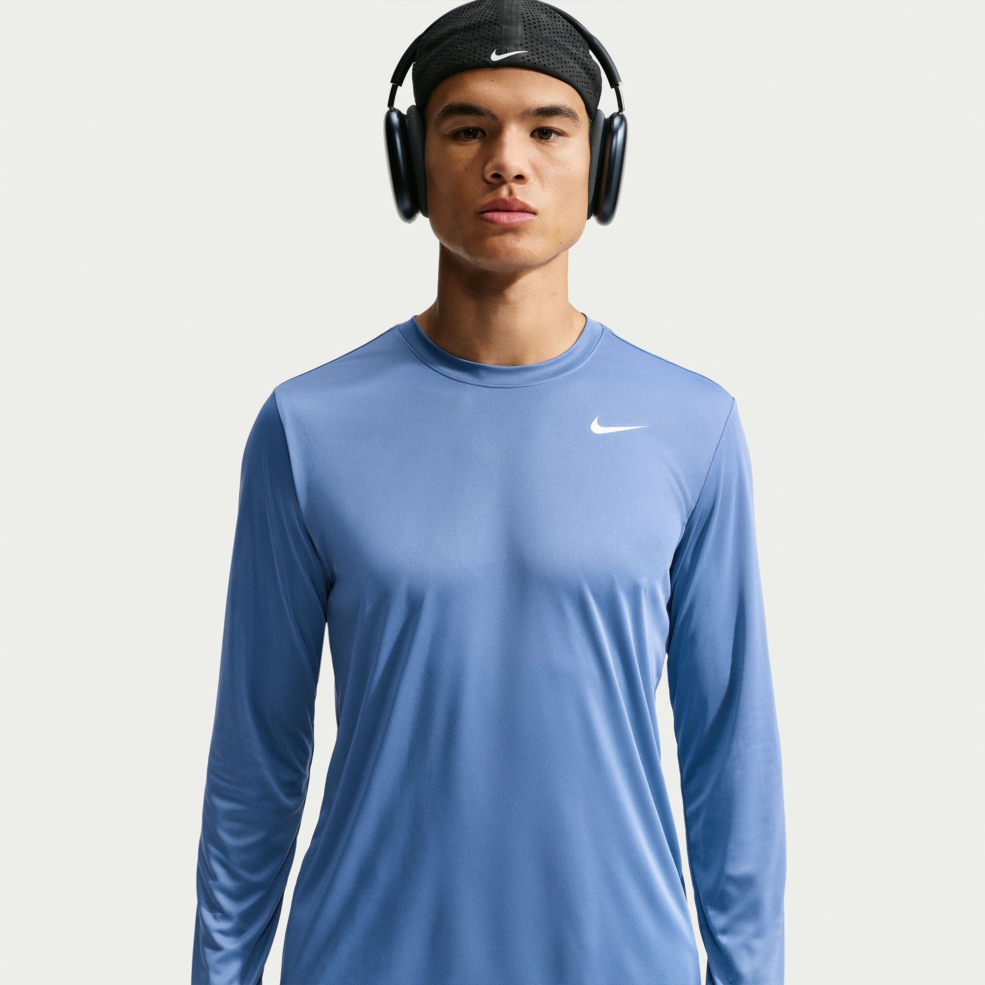 Indigo/White - Nike - Men's Flex Long Sleeve Performance T-Shirt - 2