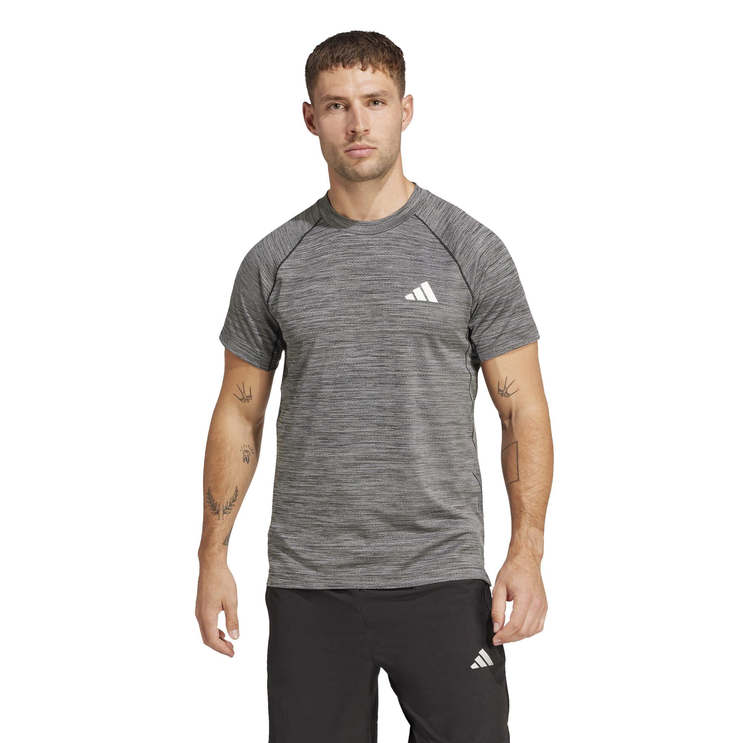 Black Melange - adidas - Gym+ Training Tee Mens - 2