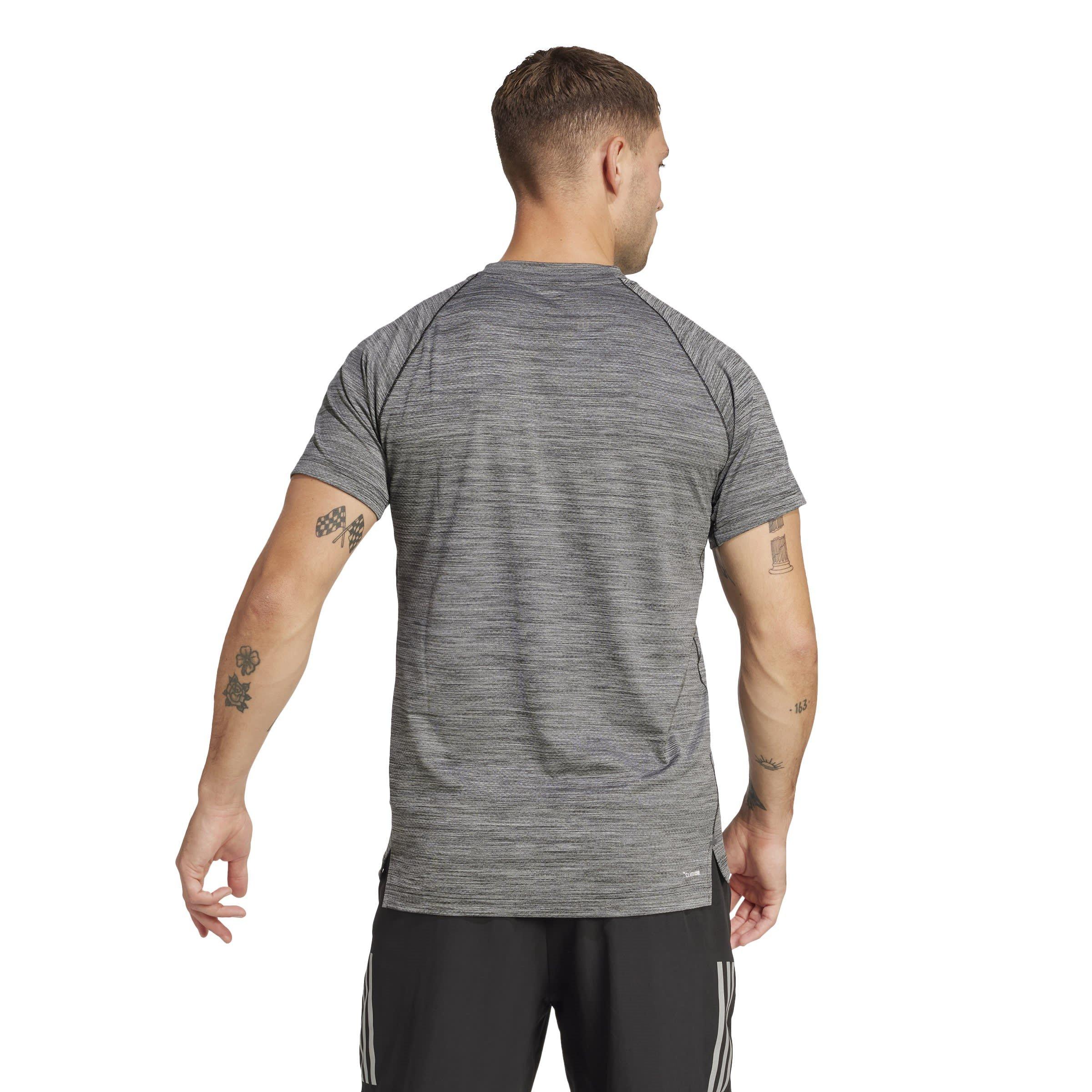 Black Melange - adidas - Gym+ Training Tee Mens - 3