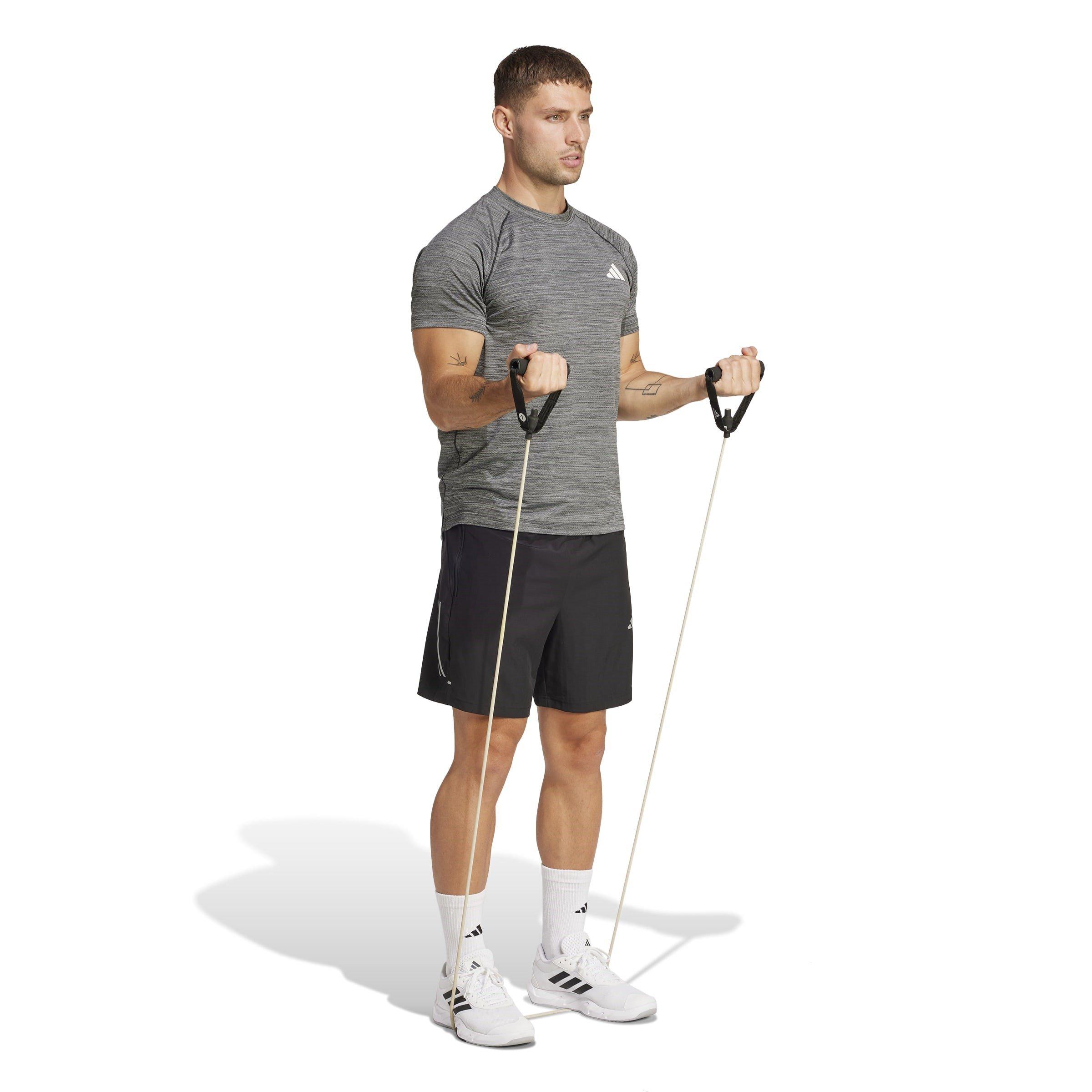 Black Melange - adidas - Gym+ Training Tee Mens - 4