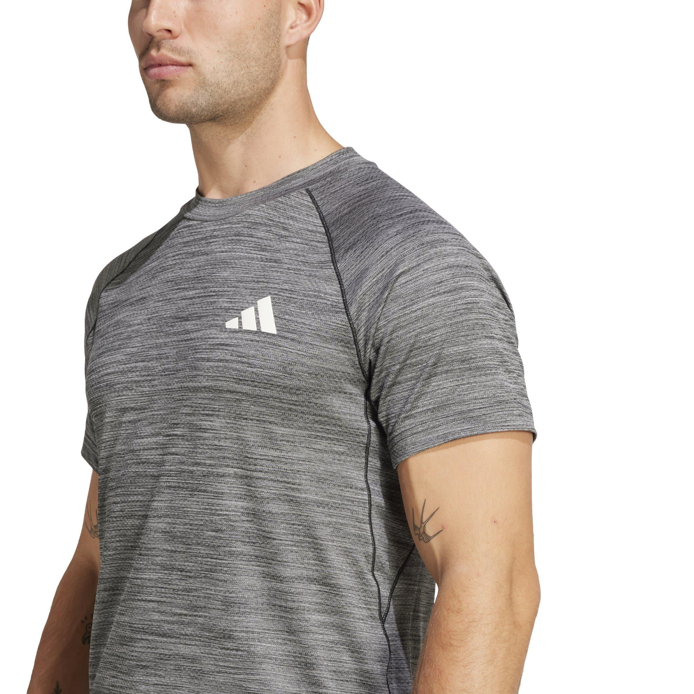 Black Melange - adidas - Gym+ Training Tee Mens - 5