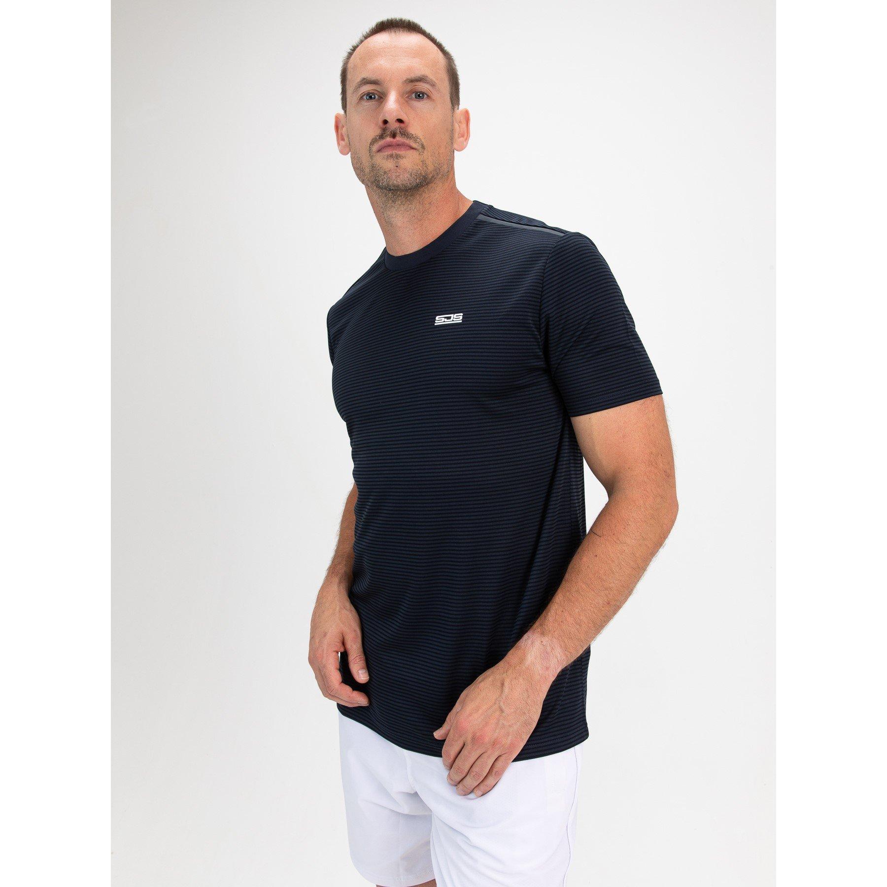 Sjeng Sports Men's S Tex Short Sleeve Performance Gym Top - Dark Blue - X Large