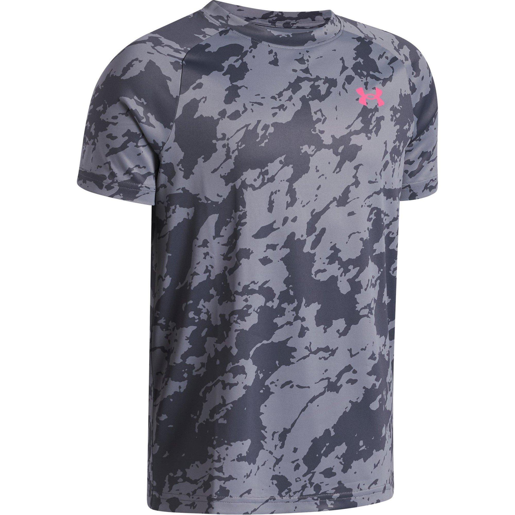 Grey Camo/Pink - Under Armour - Tech™ 2.0 Short Sleeve T-Shirt Juniors - 3