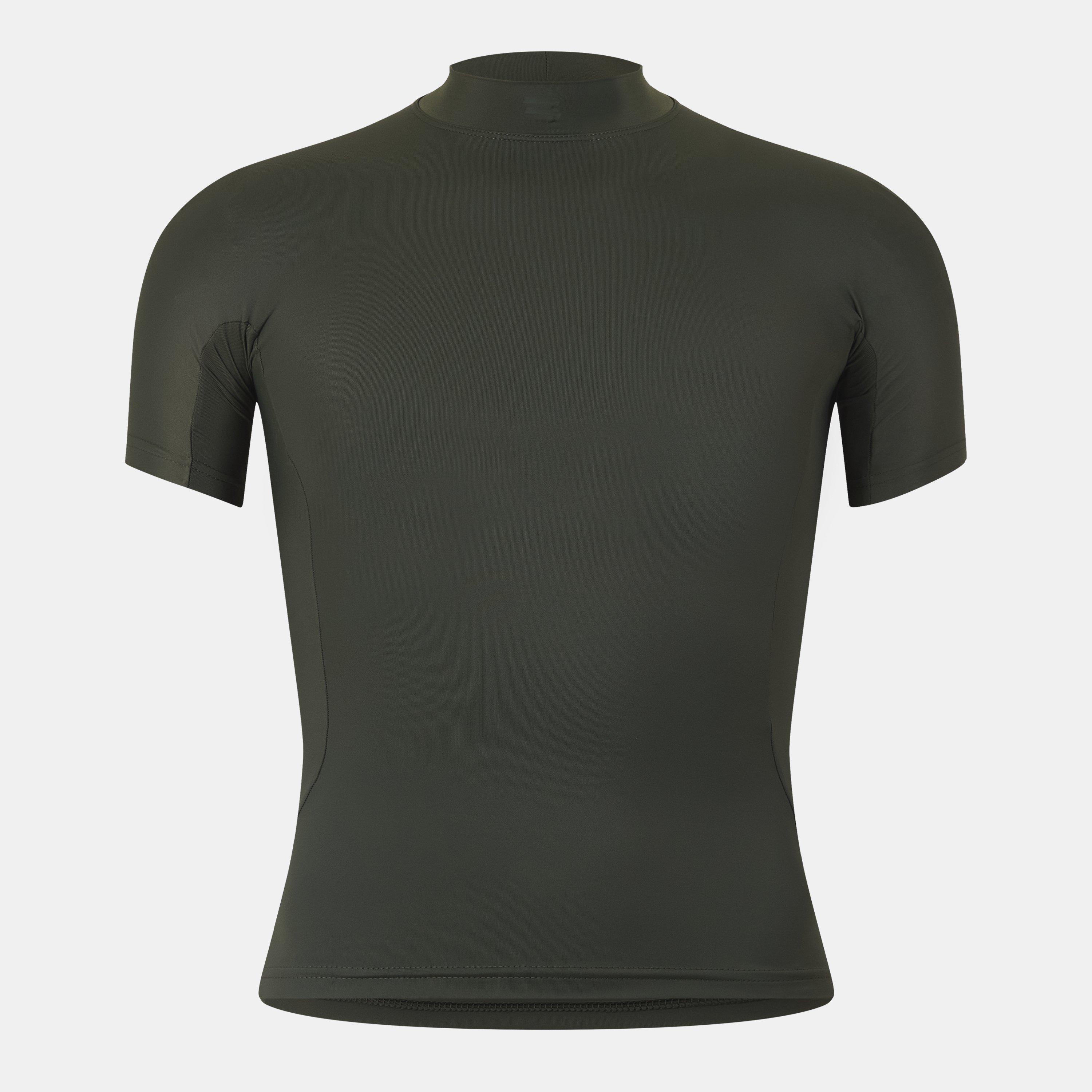 Khaki - Balenciaga - Men's Short Sleeve Performance Breathable Gym Top - 1