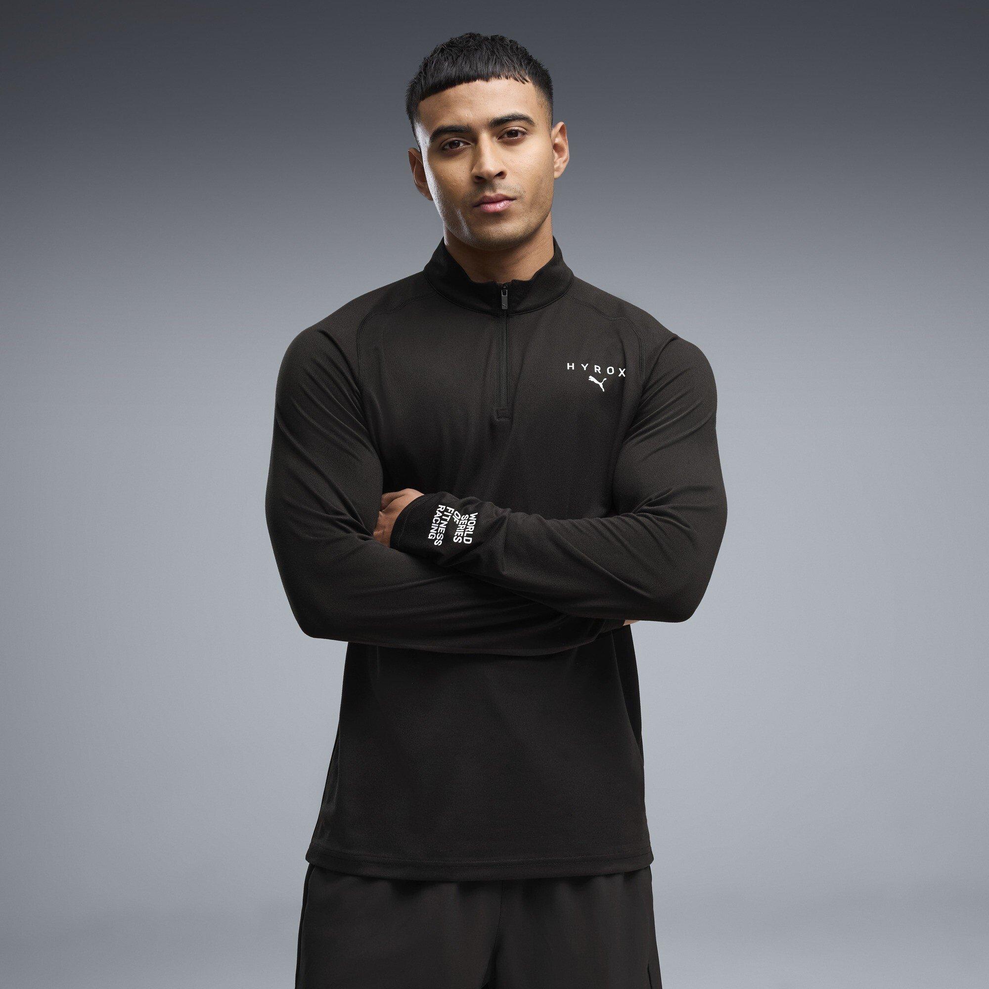 Black - Puma - Men's Hyrox 1/4 Zip Long Sleeve Top - 3