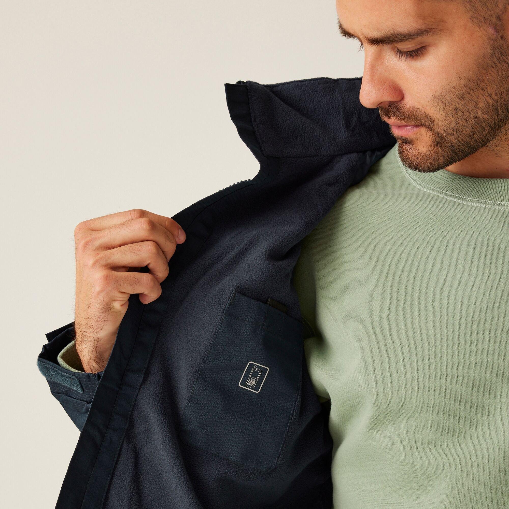 Navy - Regatta - Mens Hudson Fleece Lined Waterproof Insulated Jac - 5