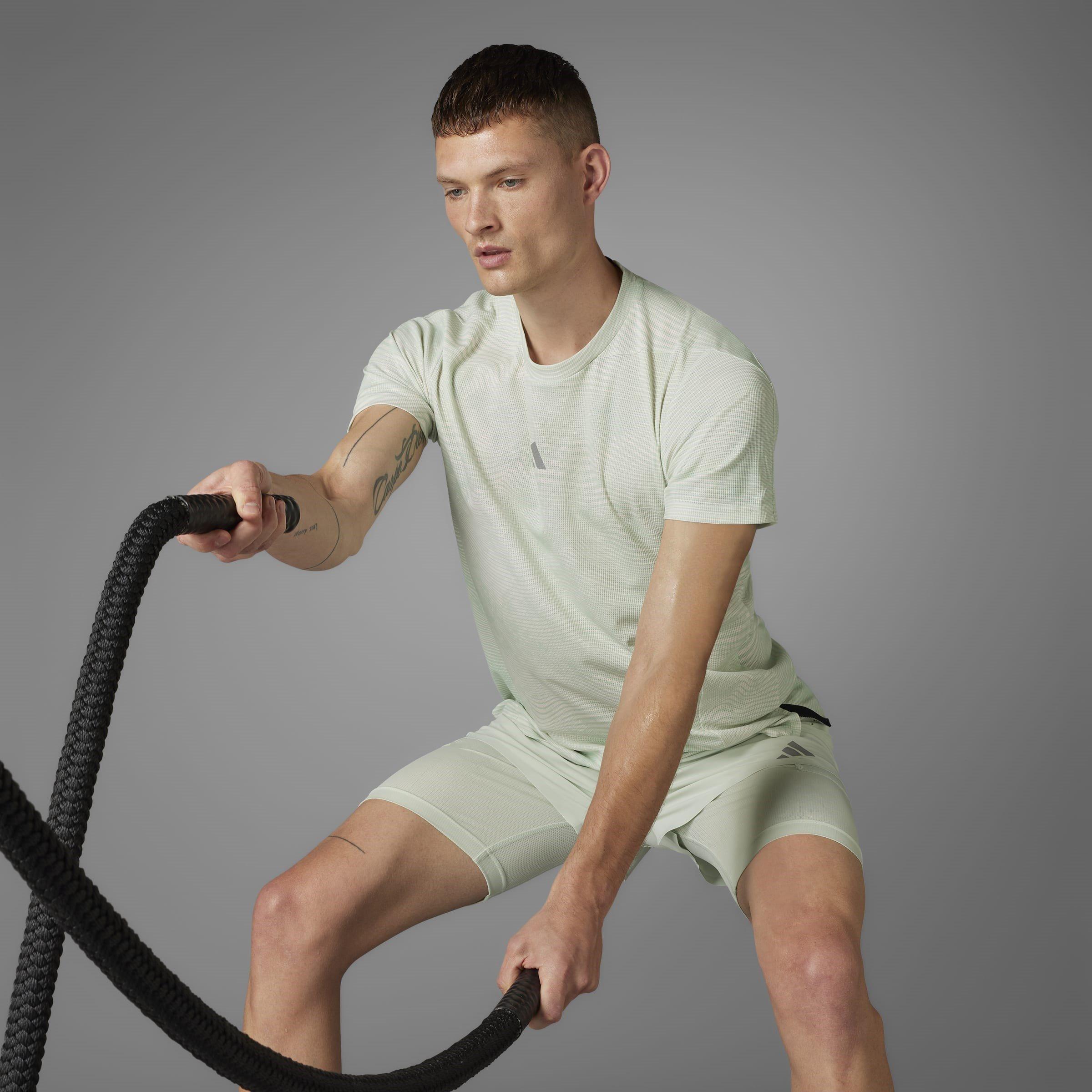 Branco/Verde - adidas - D4T HEAT.RDY HIIT Training T-Shirt Mens - 14