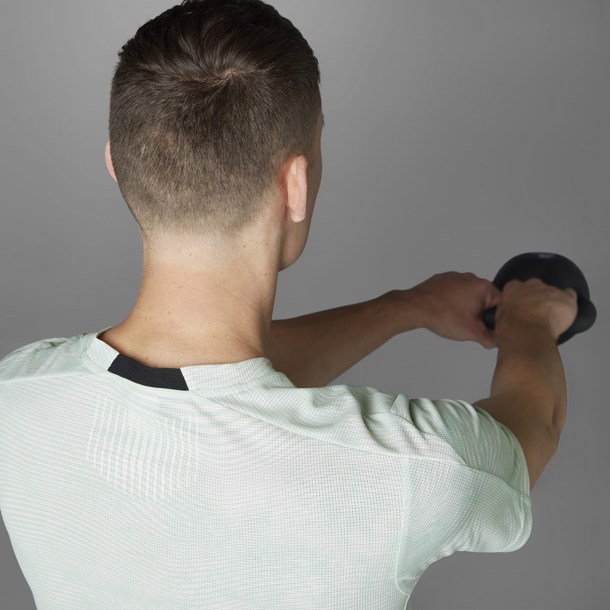 Branco/Verde - adidas - D4T HEAT.RDY HIIT Training T-Shirt Mens - 15