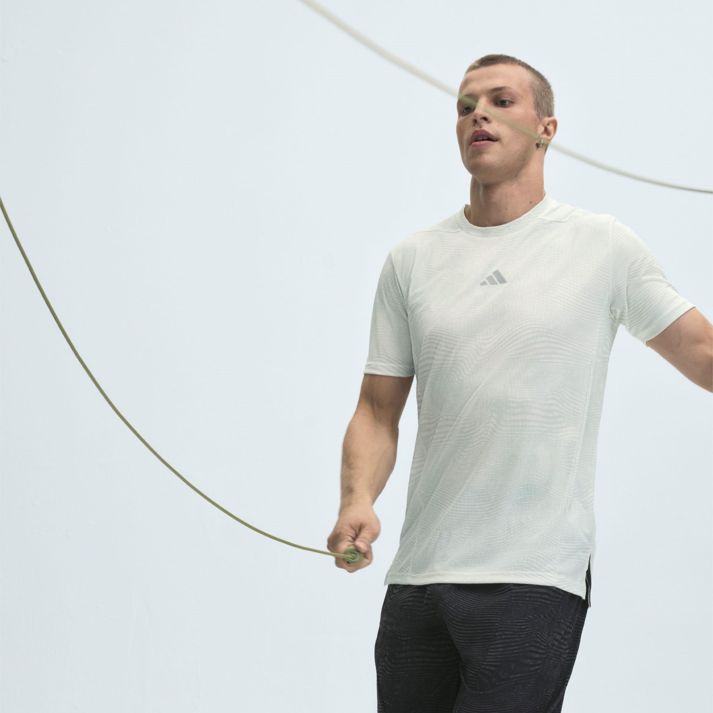 Branco/Verde - adidas - D4T HEAT.RDY HIIT Training T-Shirt Mens - 8