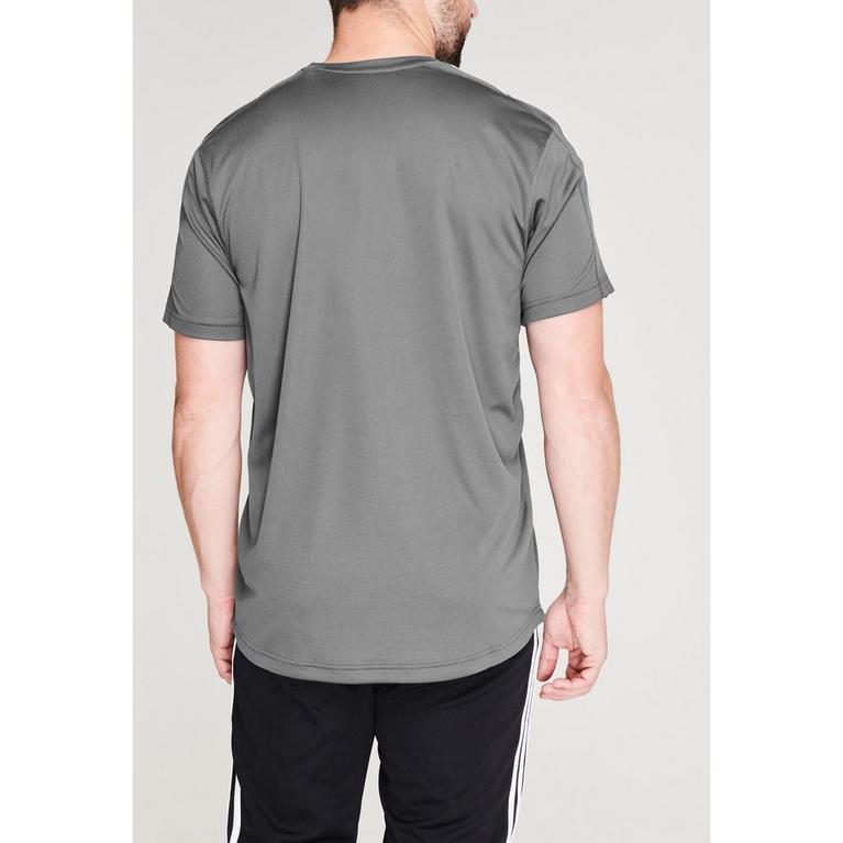 Gris - adidas - 3 adidas Kort Ärm T-Shirt Essentials Embroidered Linear Logo - 3