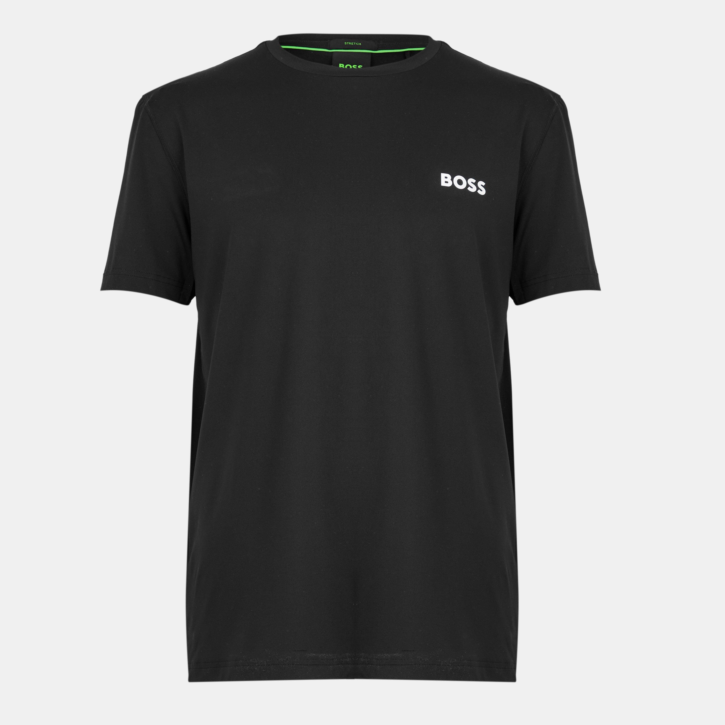 Boss Men's Green Short Sleeve Performance Gym Top - Tech Cotton - Black - 2XL