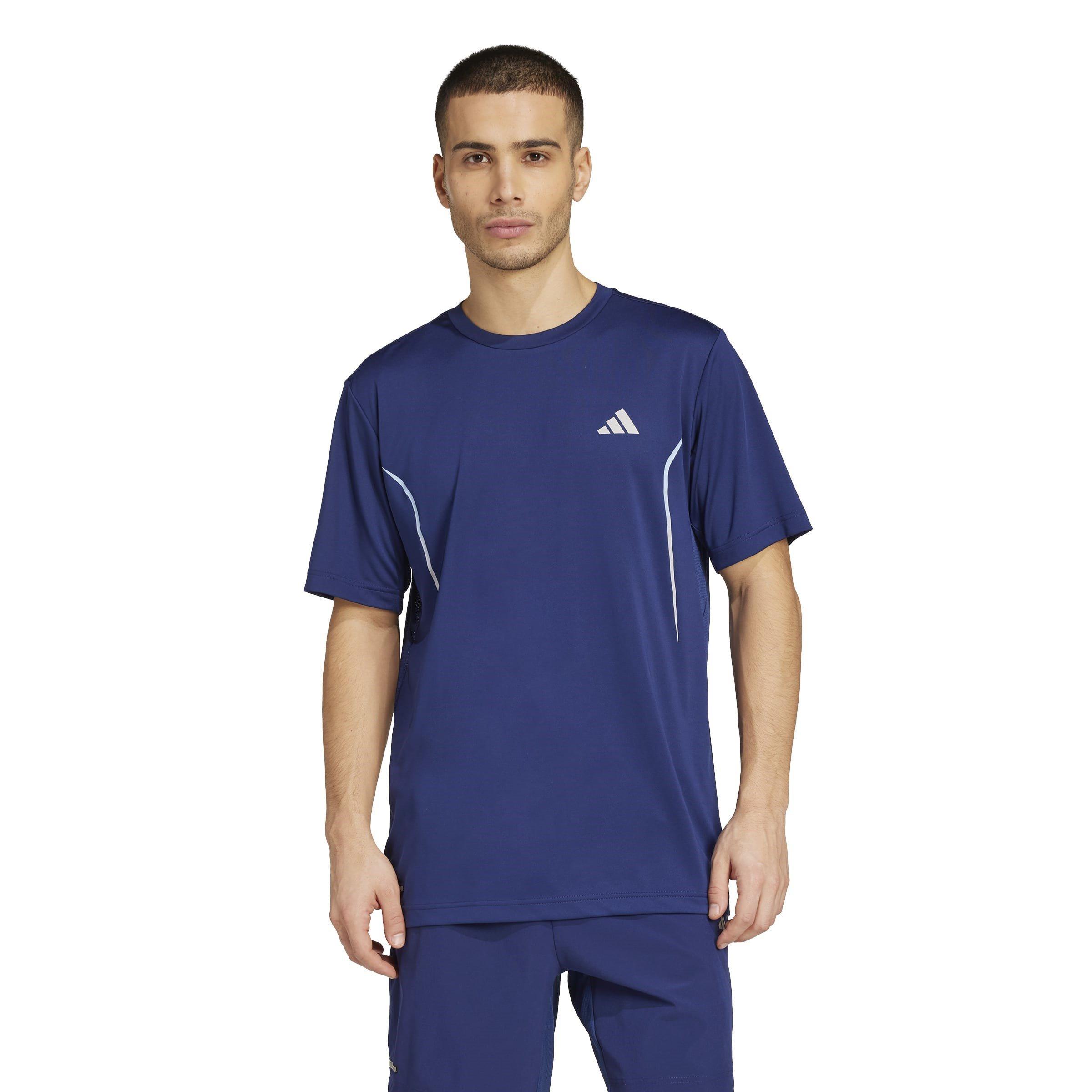 Dark Blue - adidas - Tech App Short-Sleeve Performance Gym Top - 2
