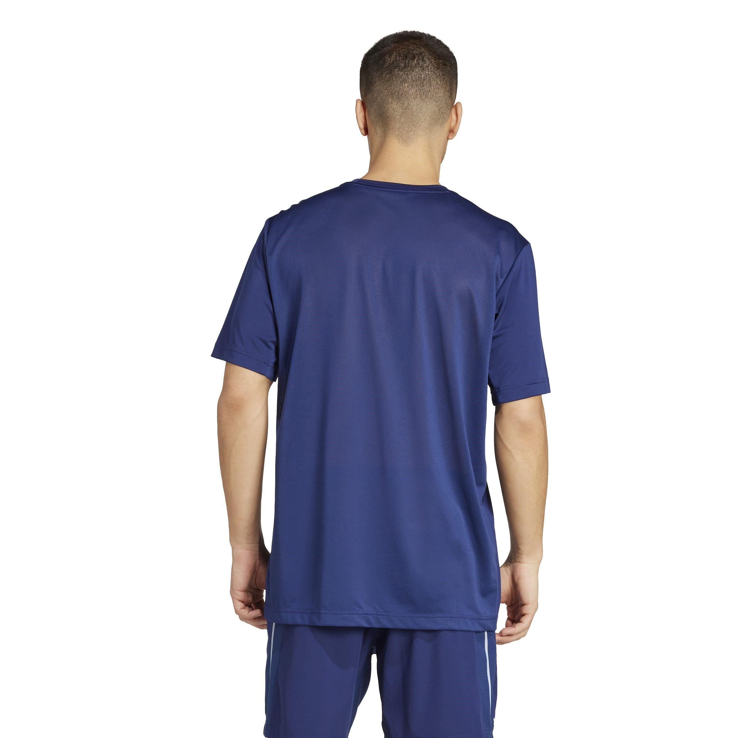 Dark Blue - adidas - Tech App Short-Sleeve Performance Gym Top - 3