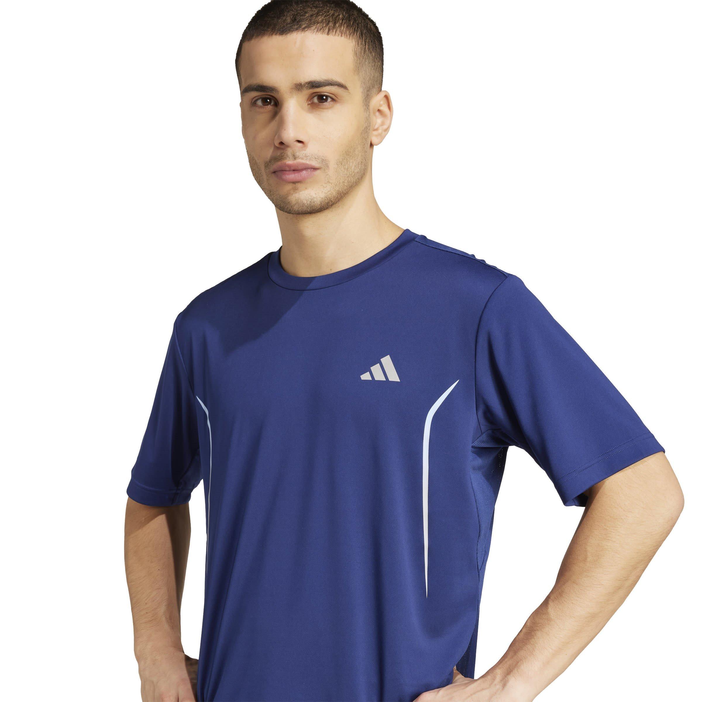 Dark Blue - adidas - Tech App Short-Sleeve Performance Gym Top - 6